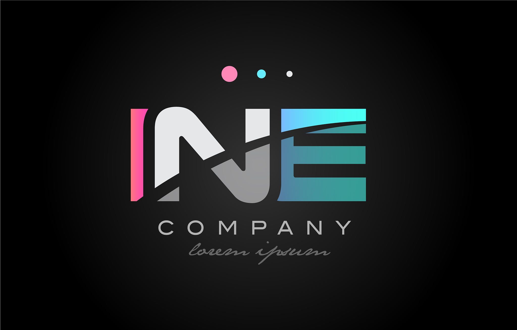 ine i n e three letter logo icon design