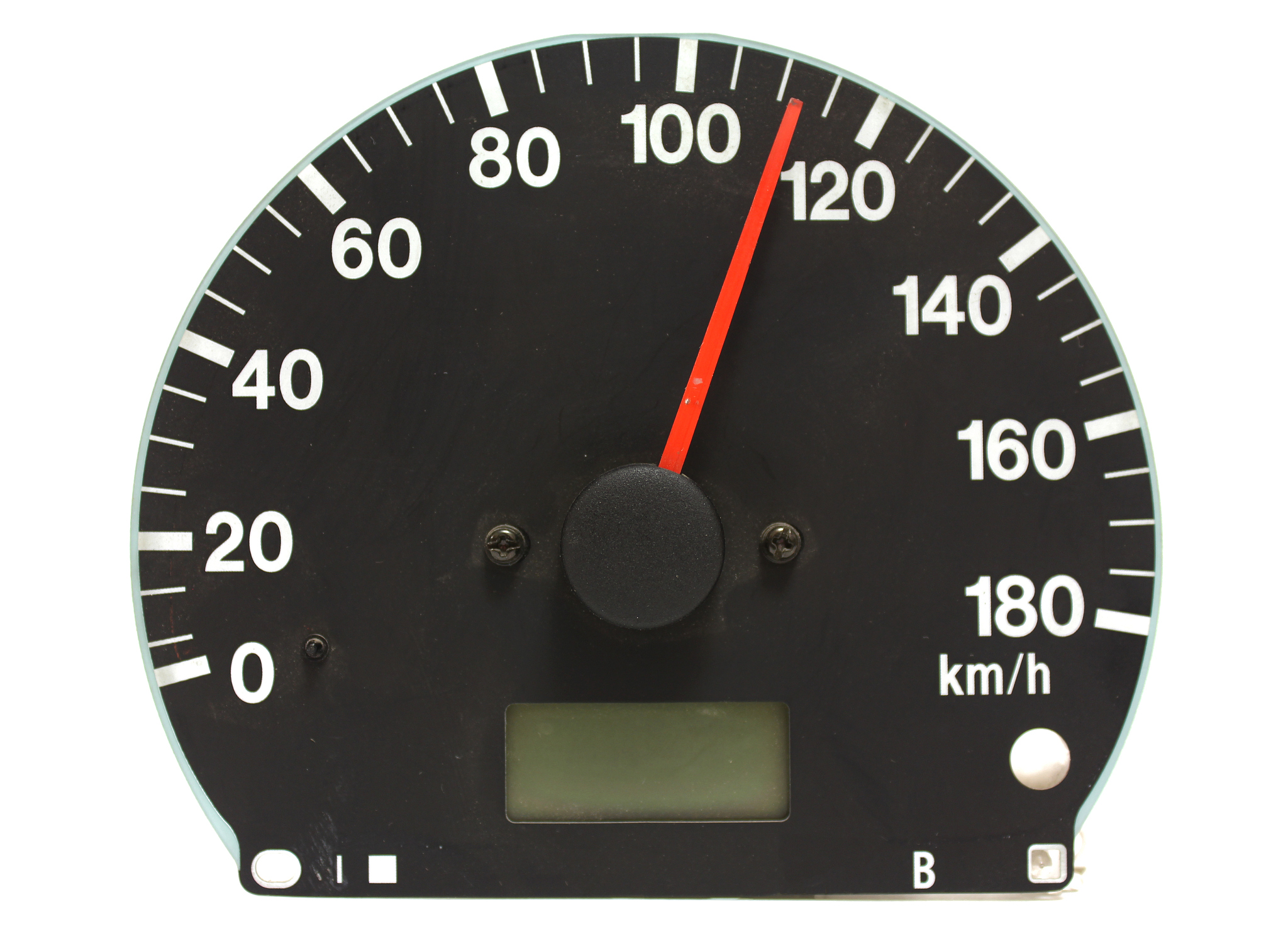 automotive speedometer on a white background