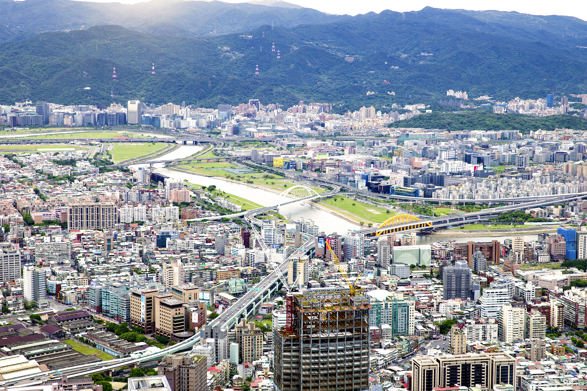 aerial view of taipei