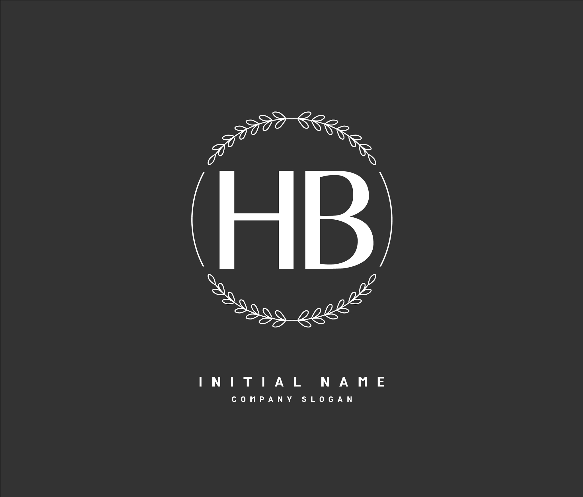 h b hb beauty initial logo handwriting logo of