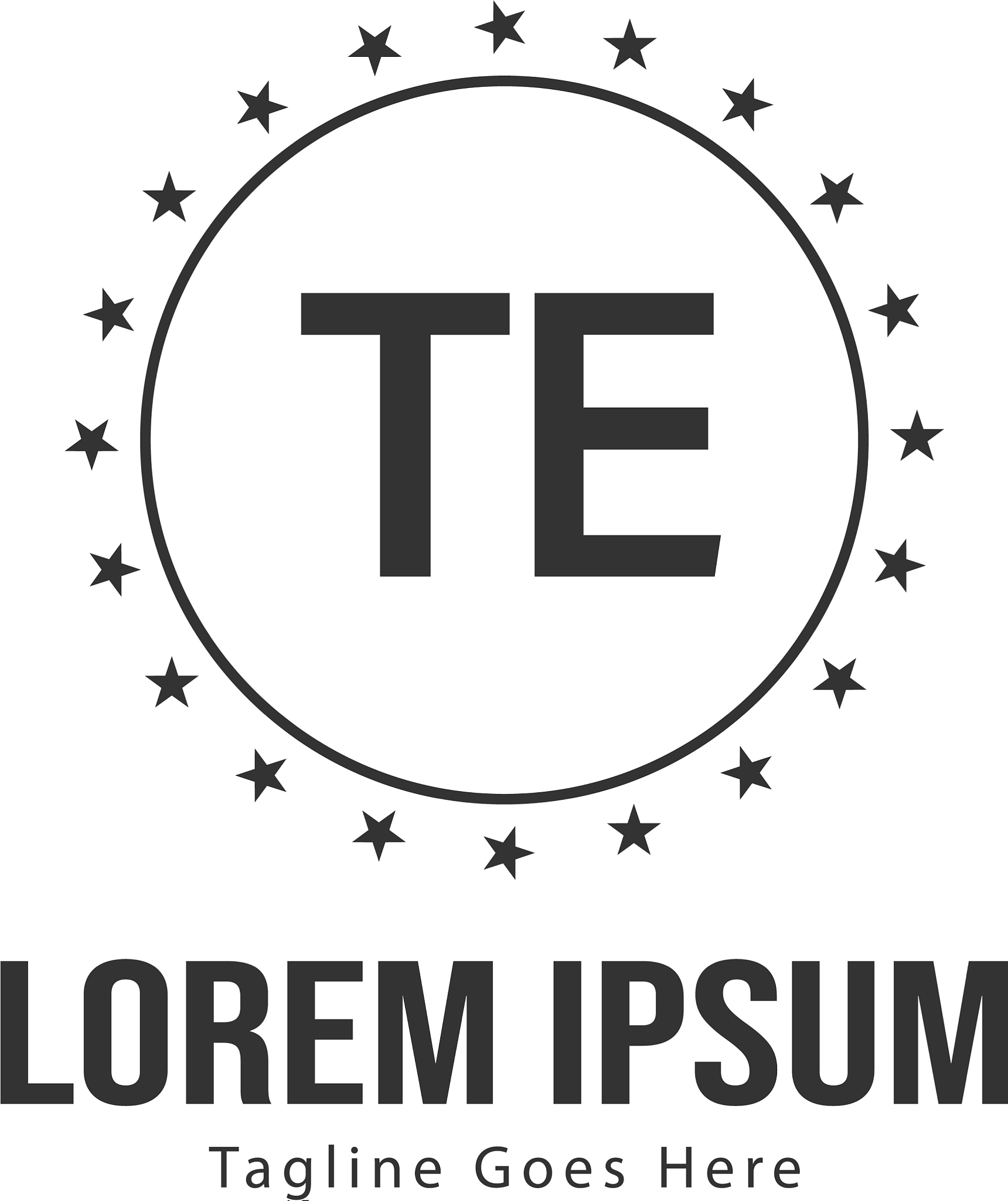 initial te logo template with modern frame