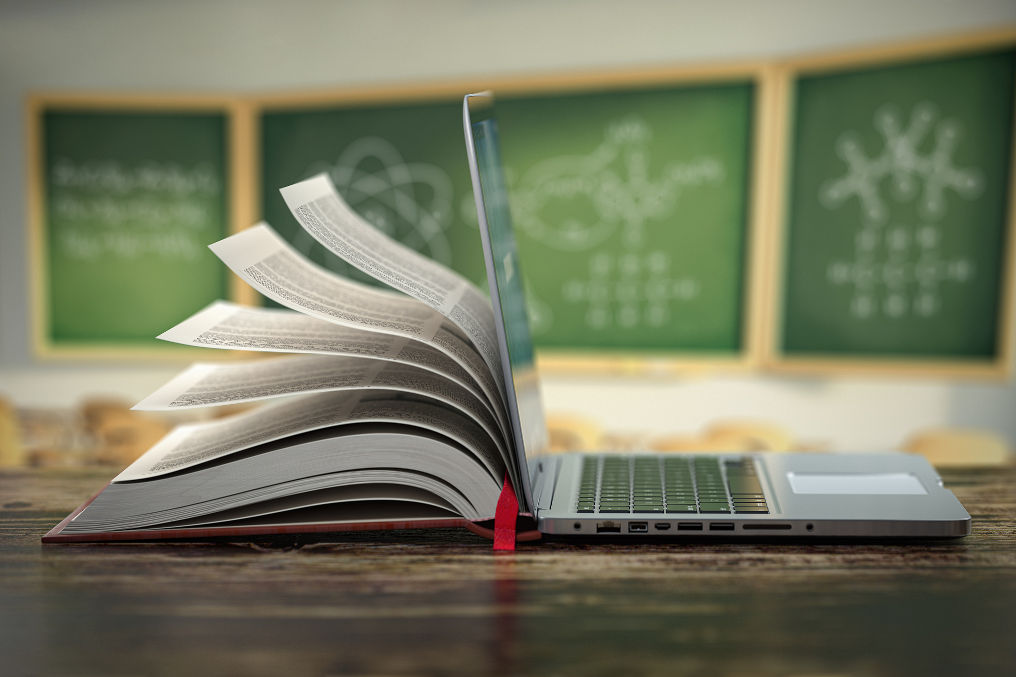 e-learning online education or internet  encyclopedia concept. o