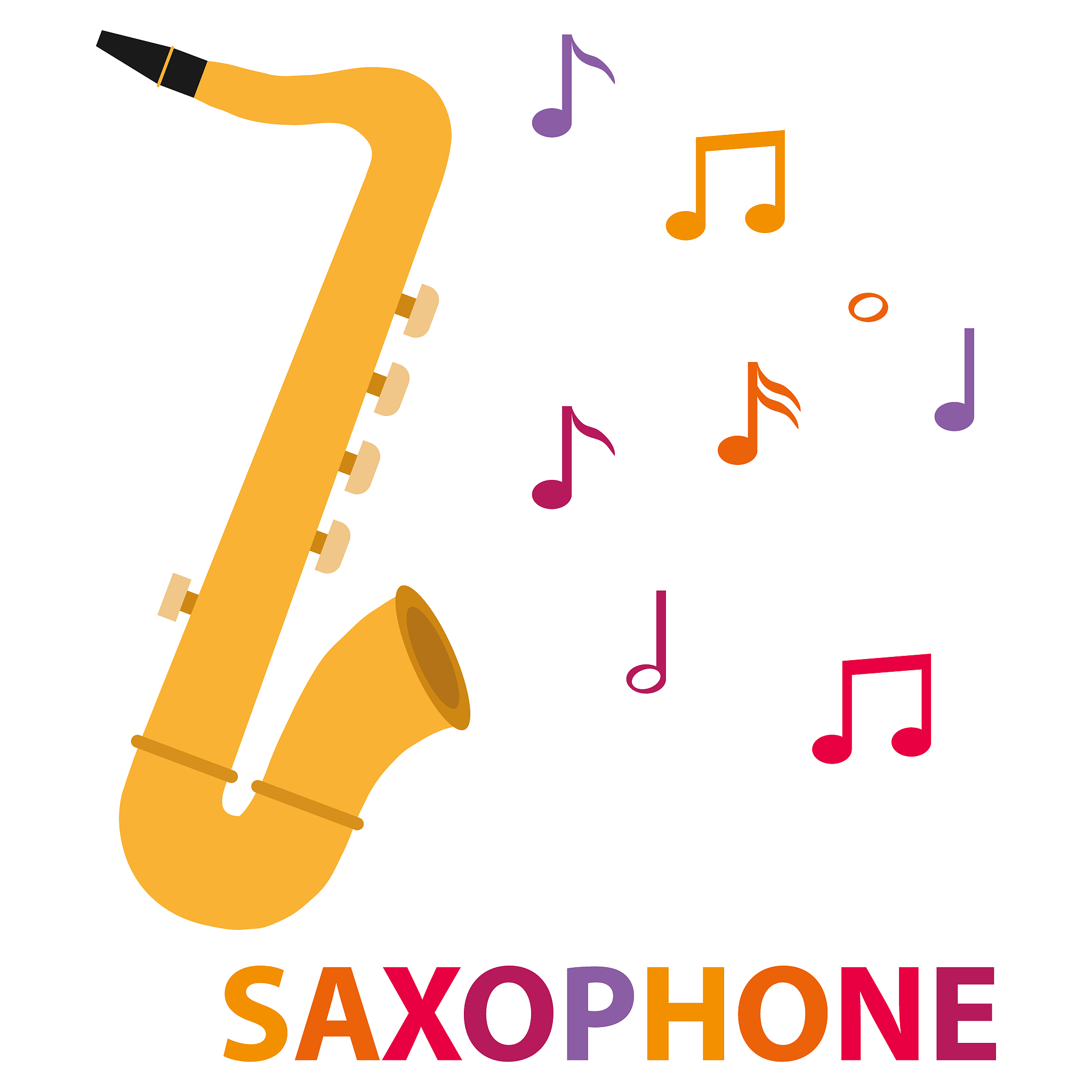 saxophone and notes