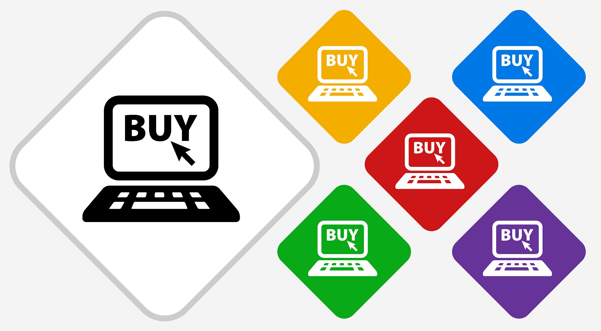online shopping color diamond vector icon