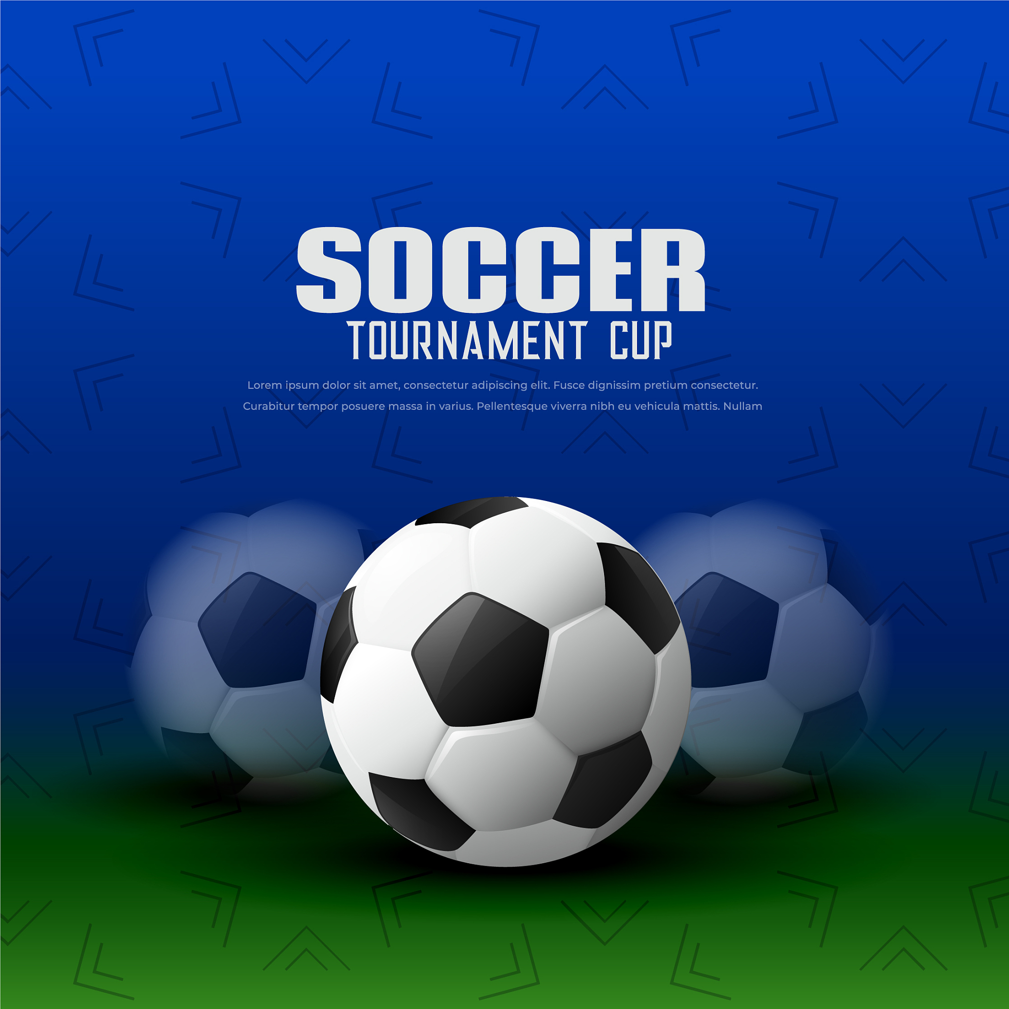 soccer tournament background with football design