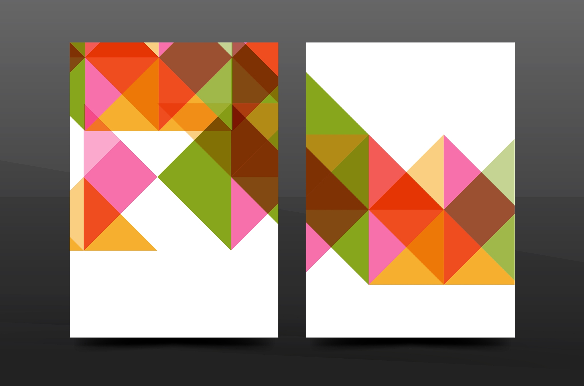 colorful geometry design annual report a4 cover
