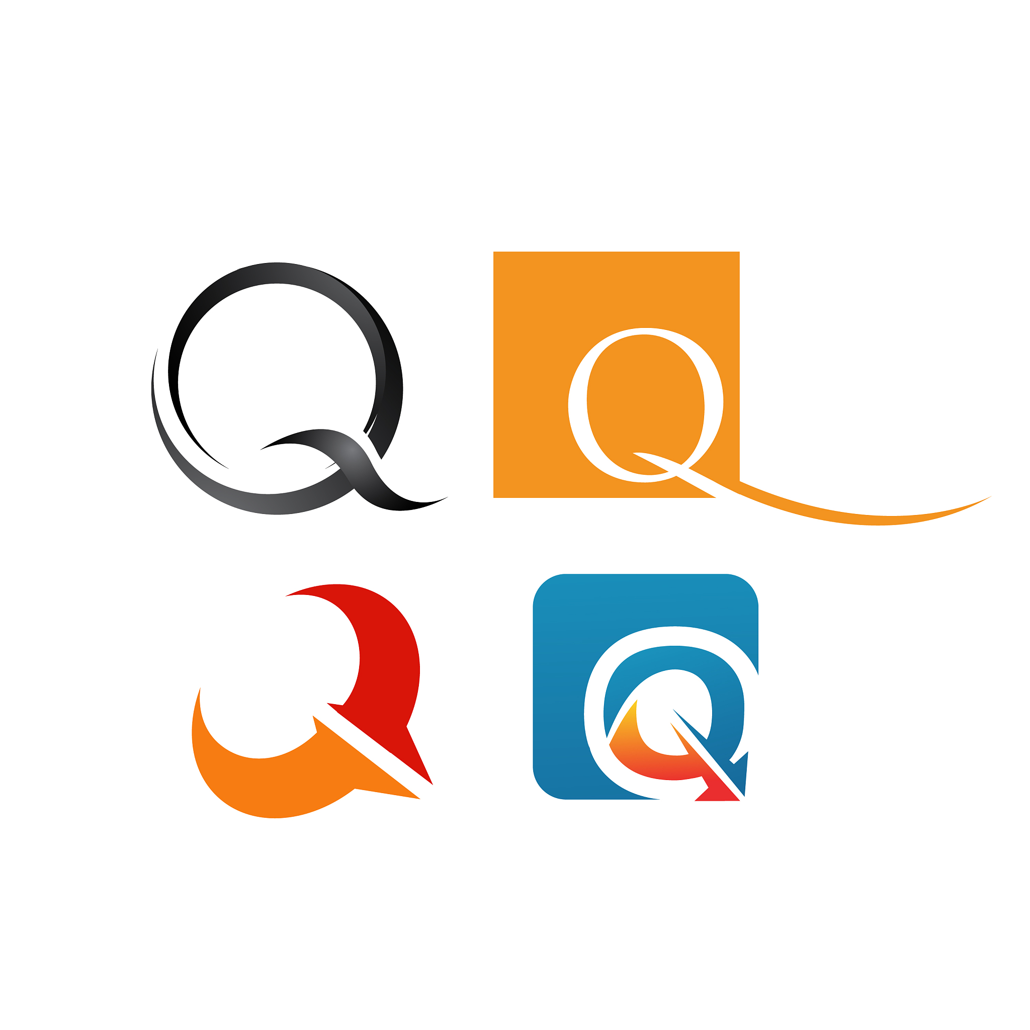 creative q letter logo design graphic concept