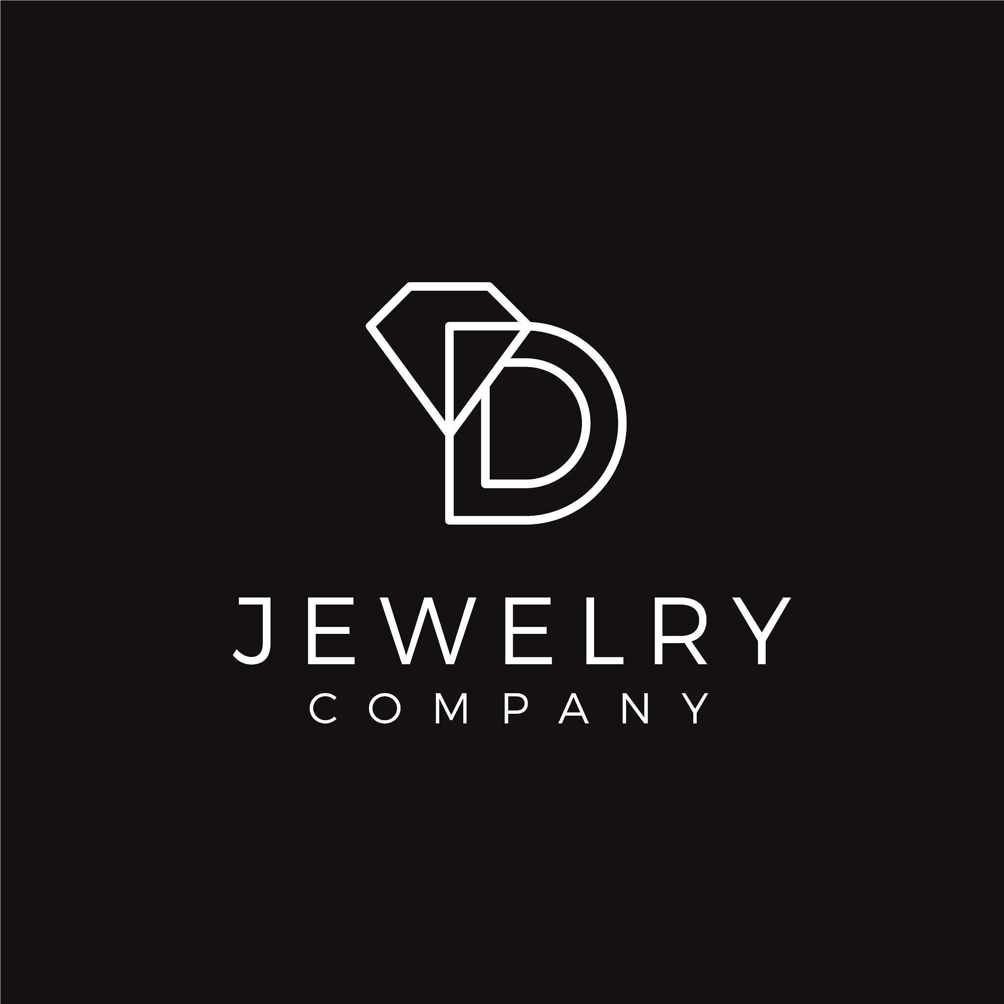 initial letter d with diamond shapes jewelry logo