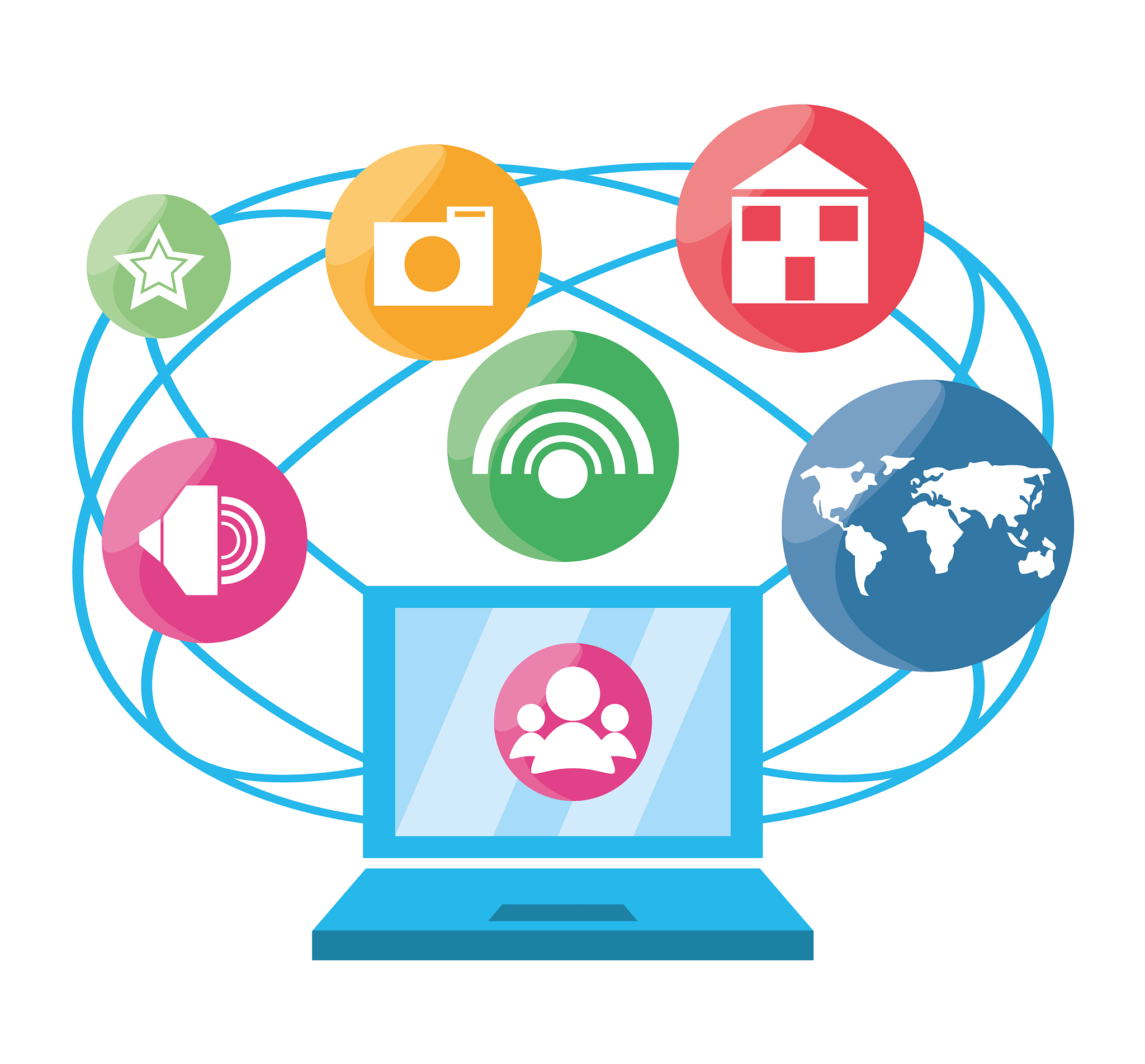 network globe social connections with date