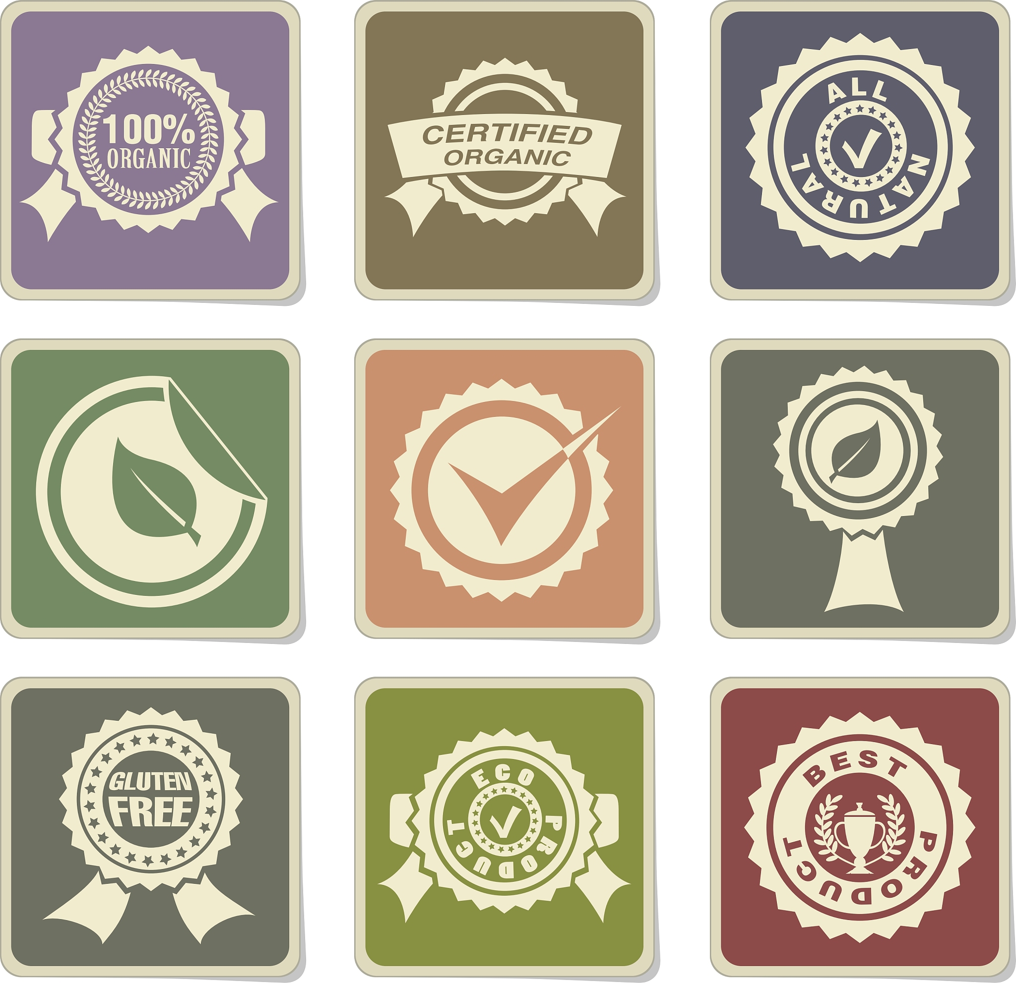 seals icons set