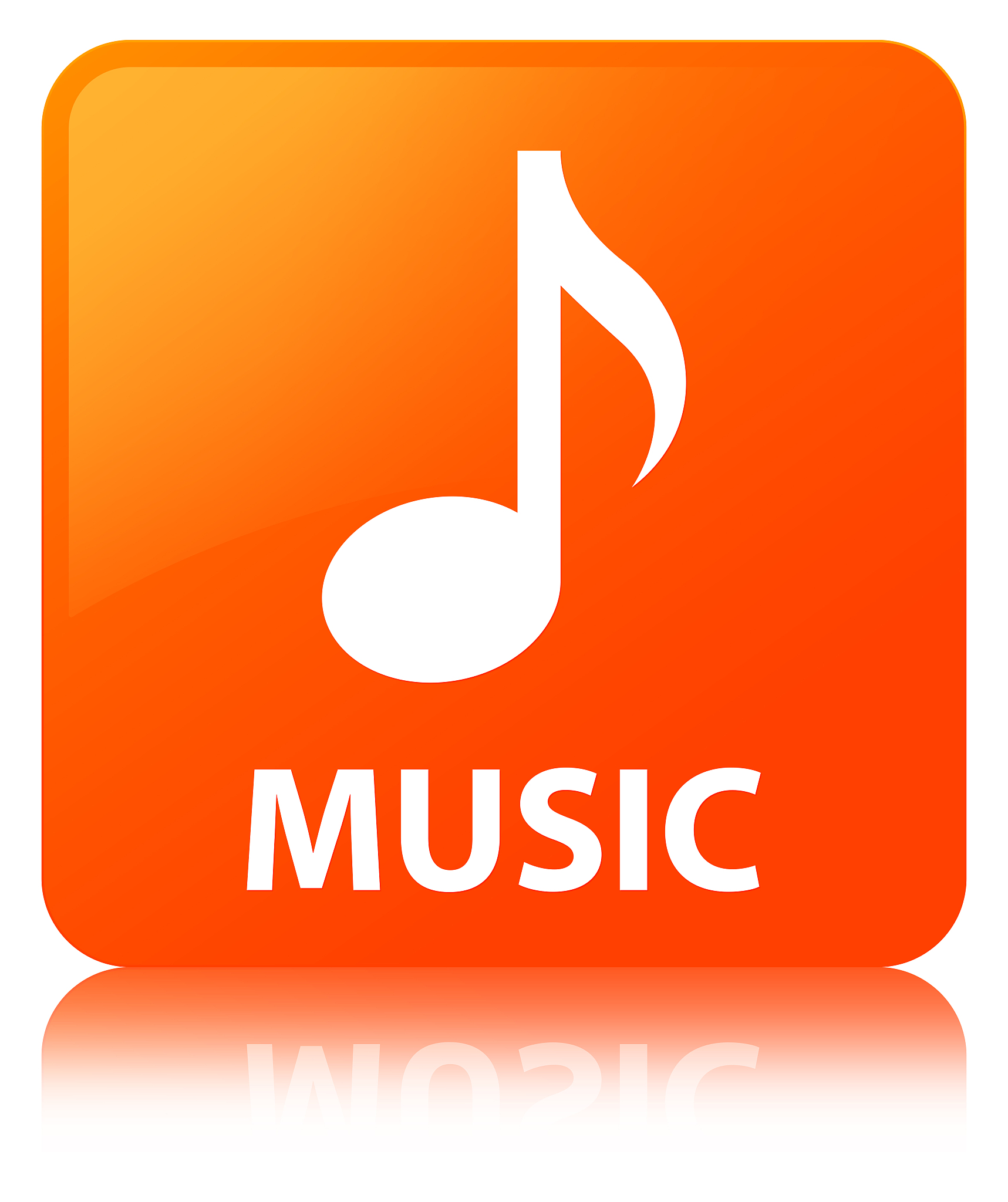 music orange square button