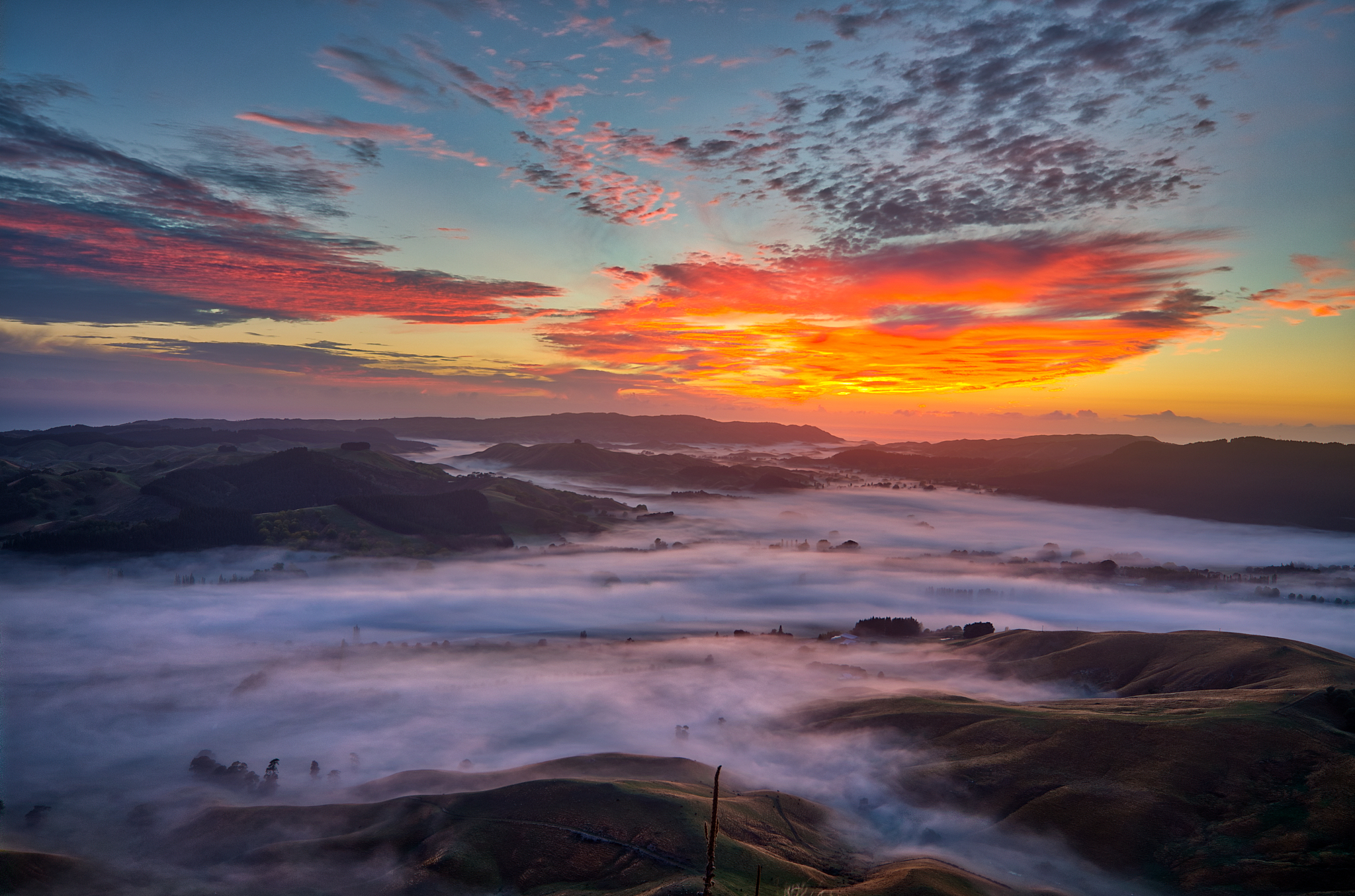 sunrise at te mata peak, havelock north, new zealand