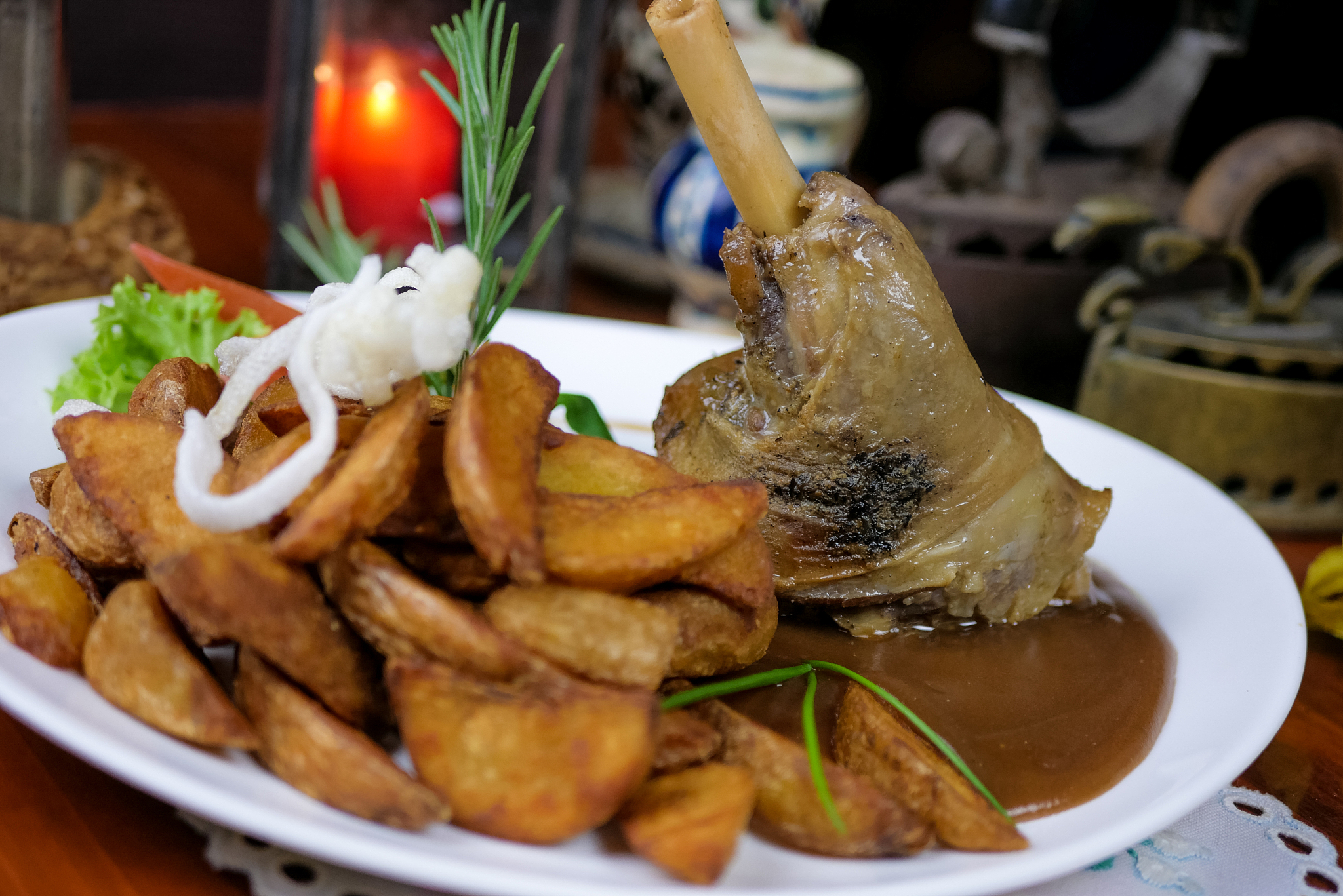 main course in a restaurant