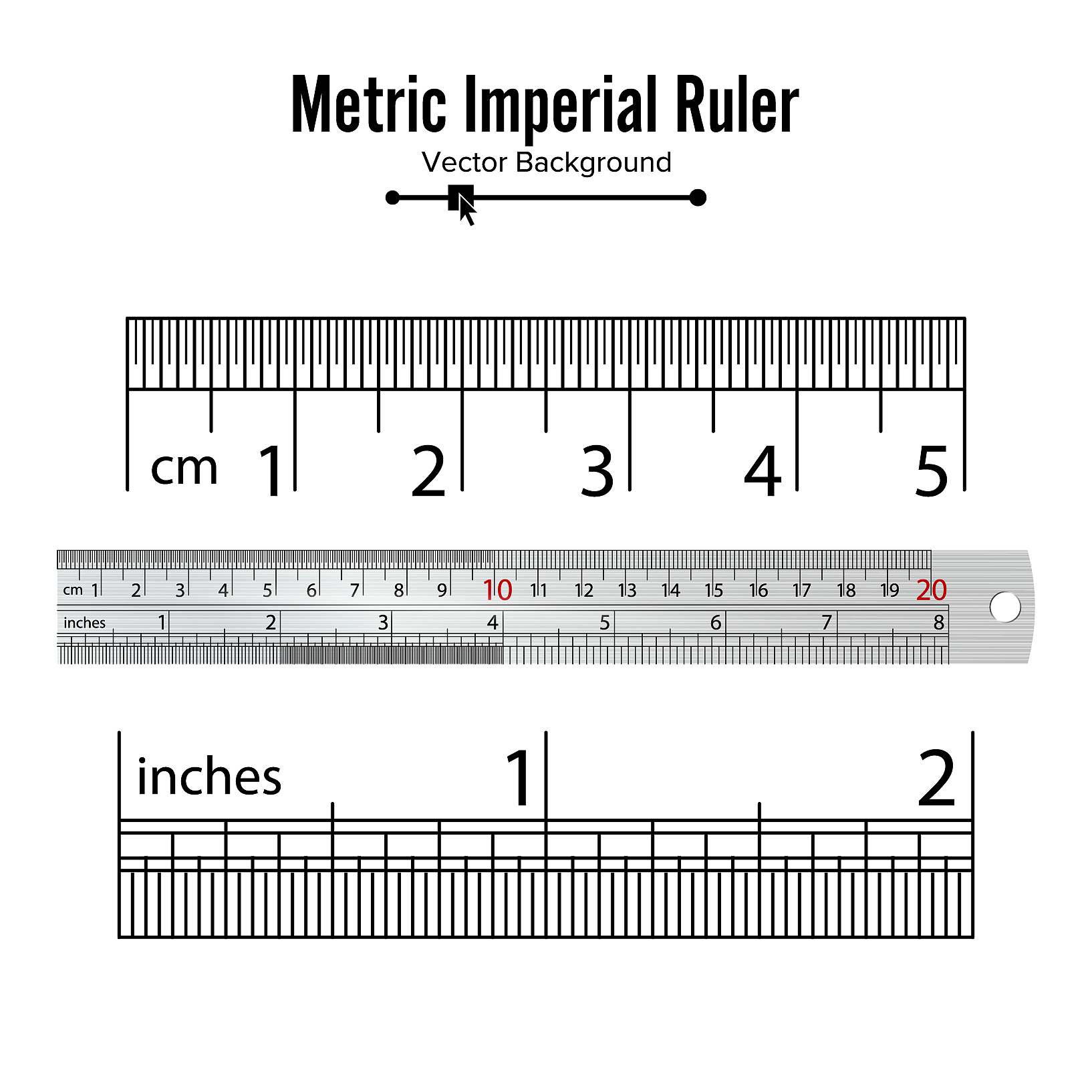 metric imperial rulers centimeter and inch