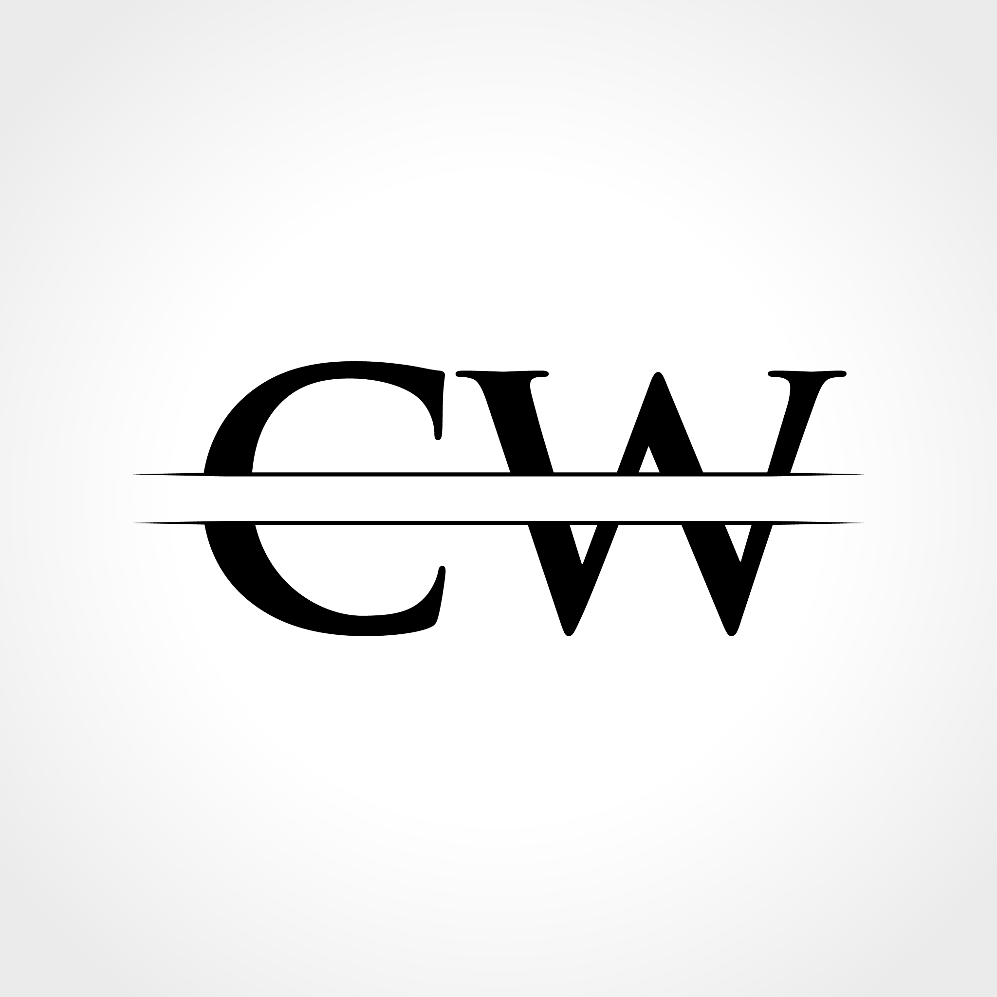 initial cw letter logo with creative modern