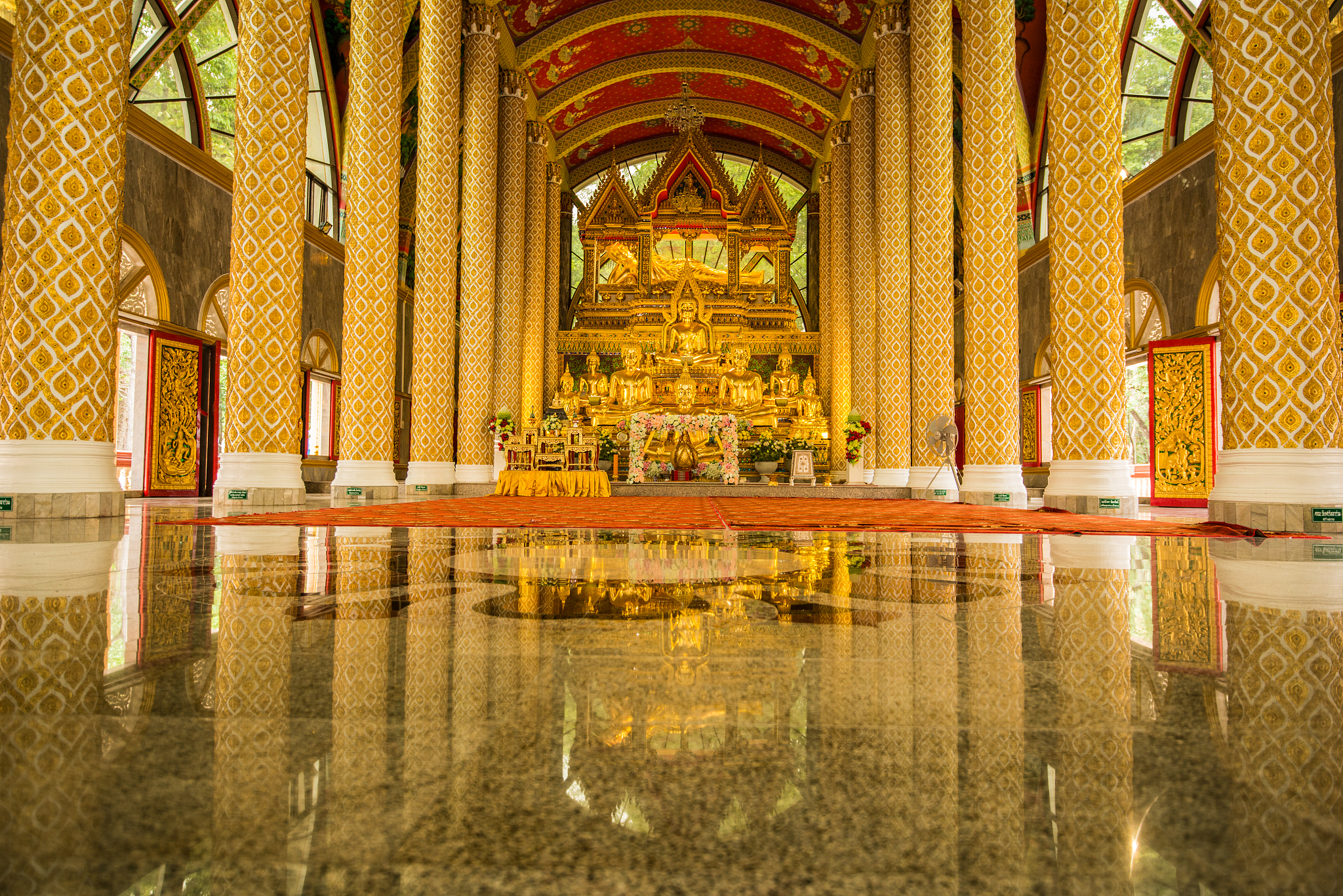 group of buddha images in beautiful buddhist church