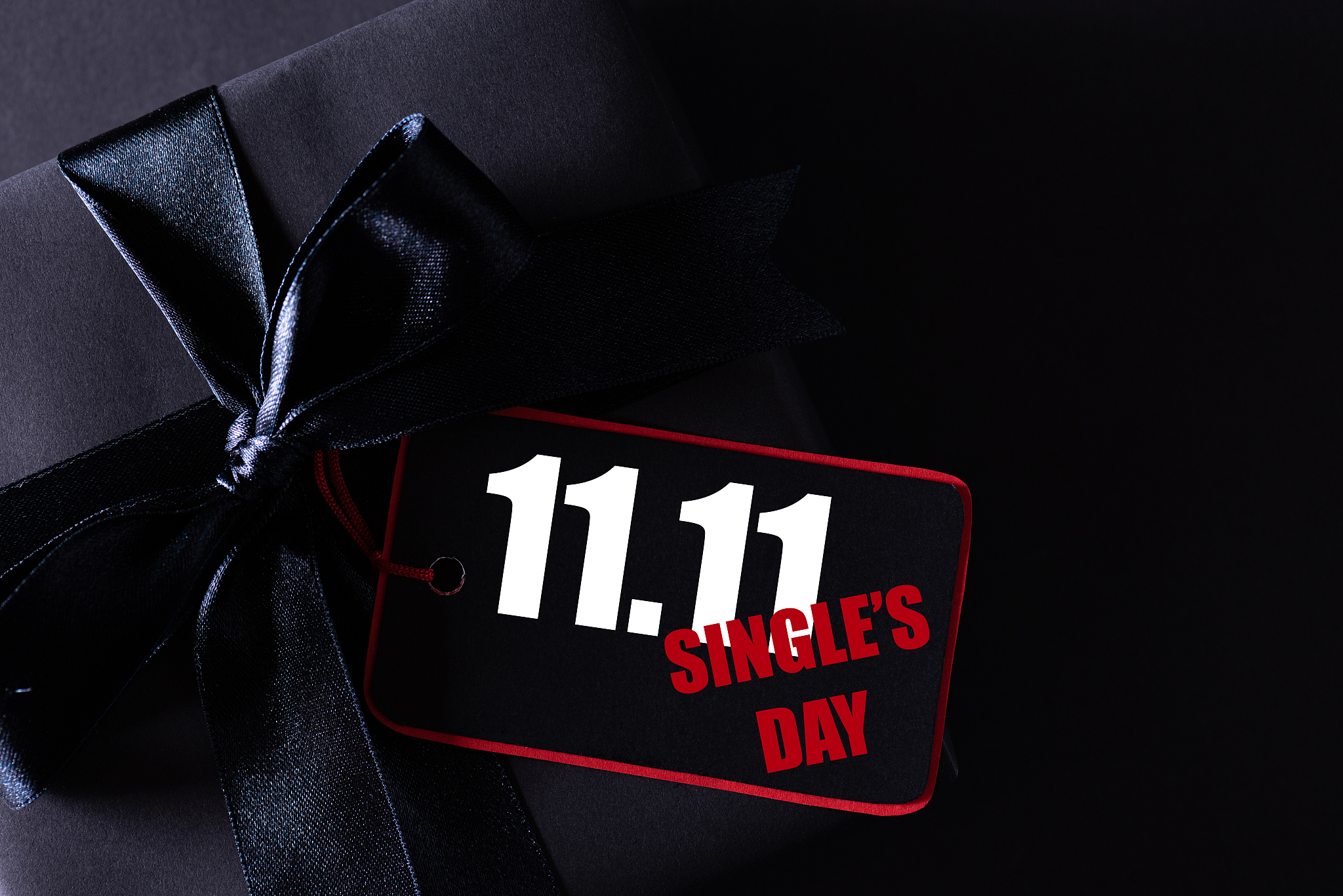 online shopping of china, 11.11 single's day sale concept. black