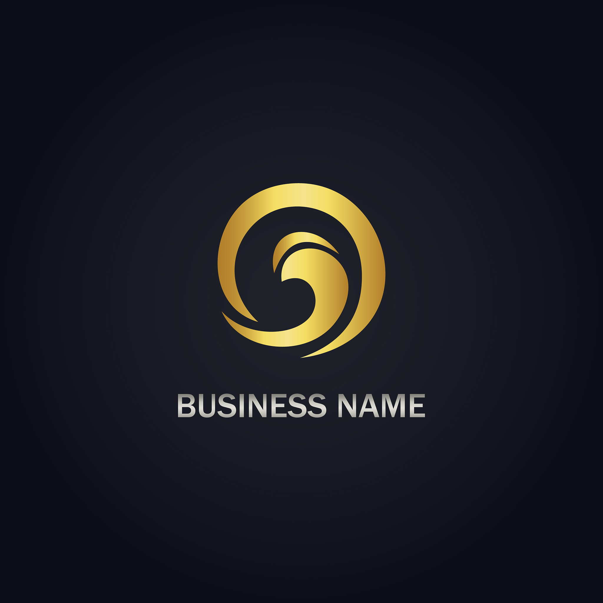 round wave abstract gold logo