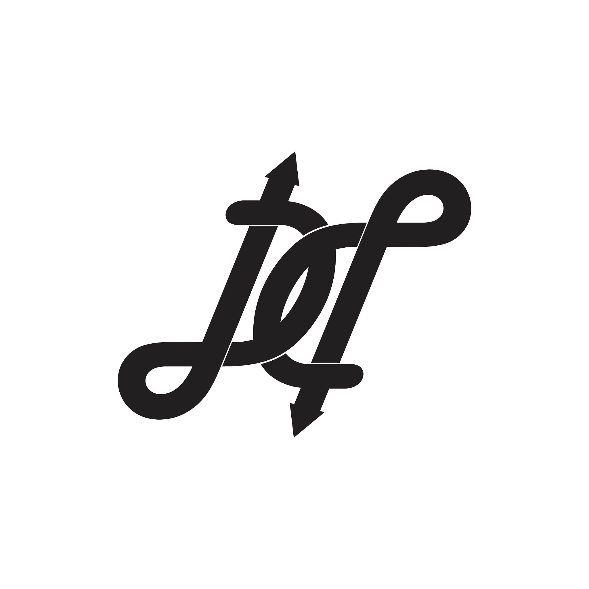 letter dd linked curves linear logo