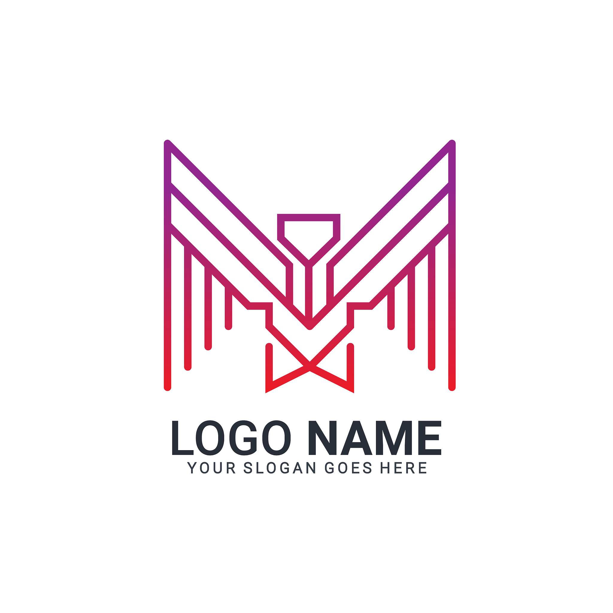 modern abstract tech eagle logo design editable