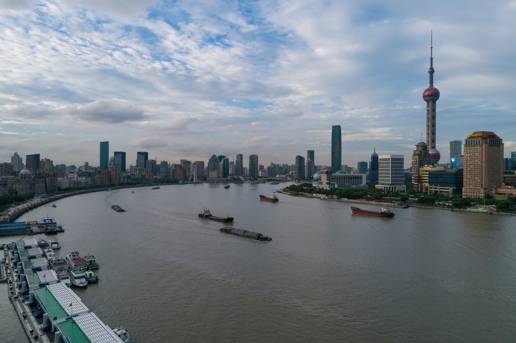 shanghai city in china asia aerial drone photo