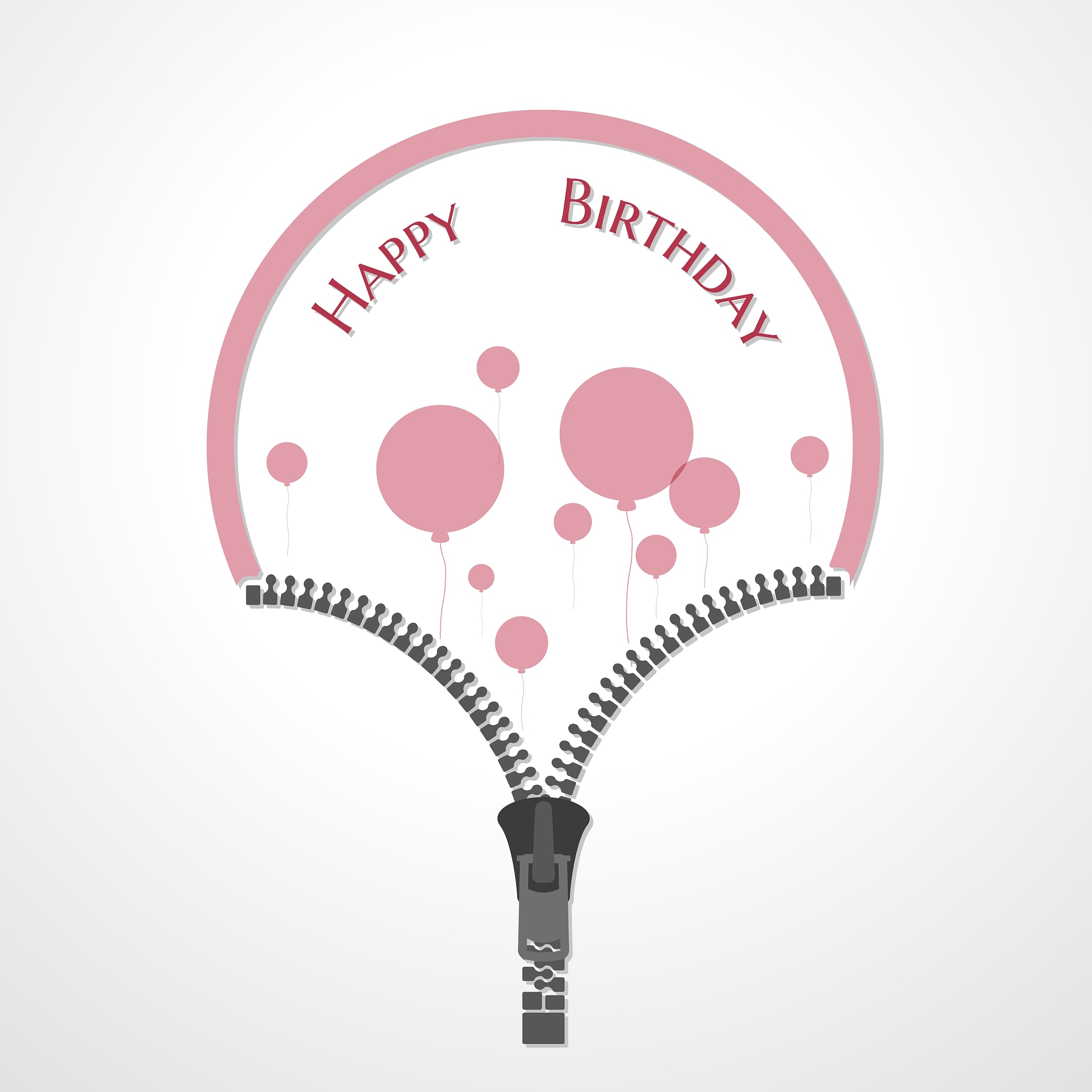 open zipper and balloons