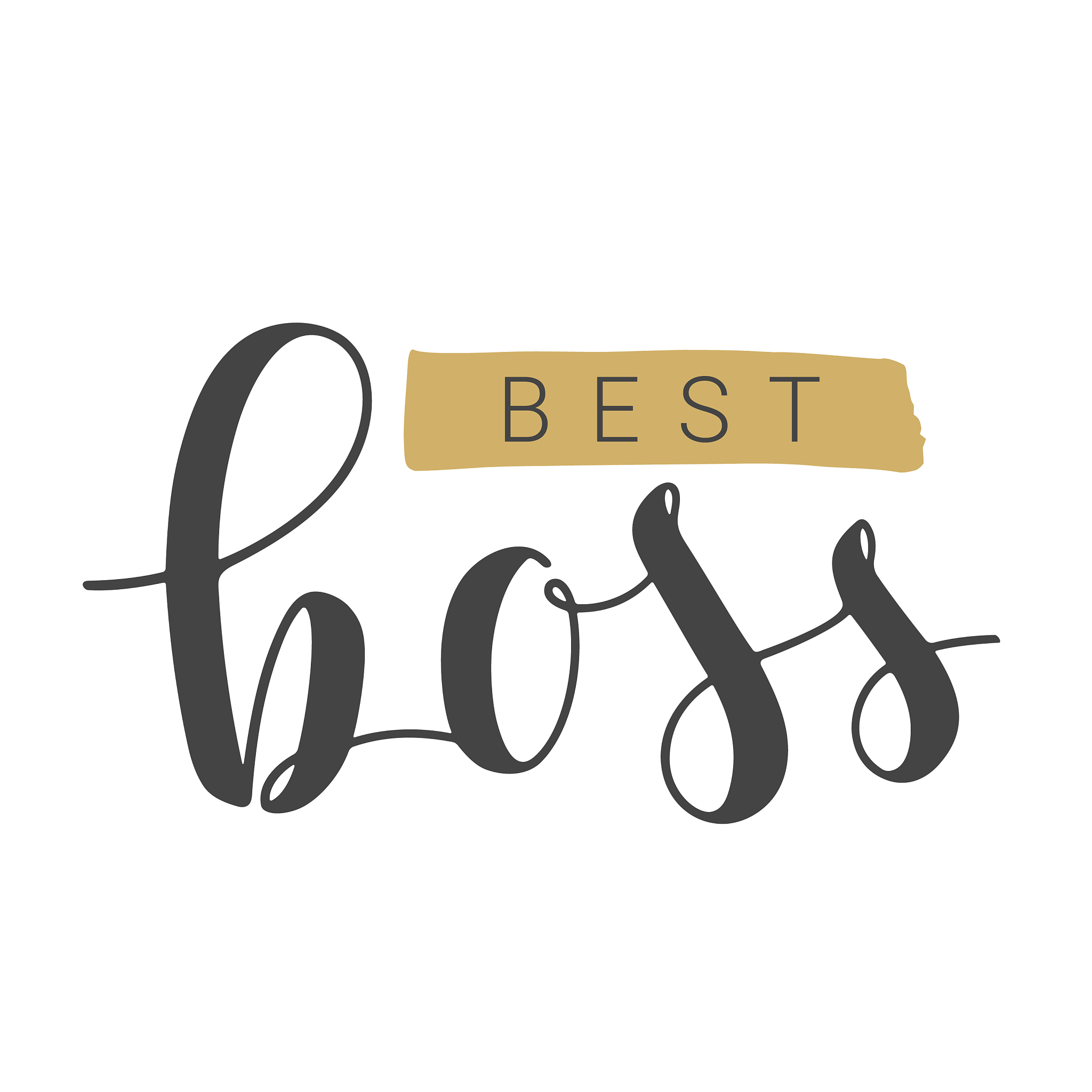 handwritten lettering best boss
