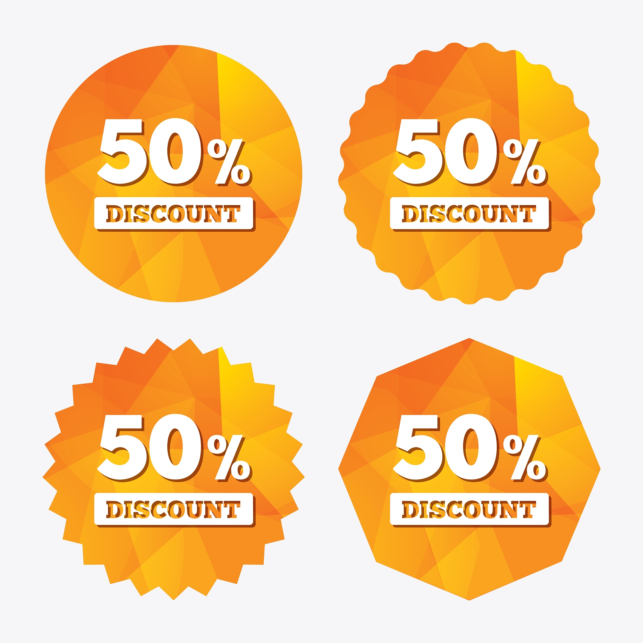 50 percent discount sign icon sale symbol