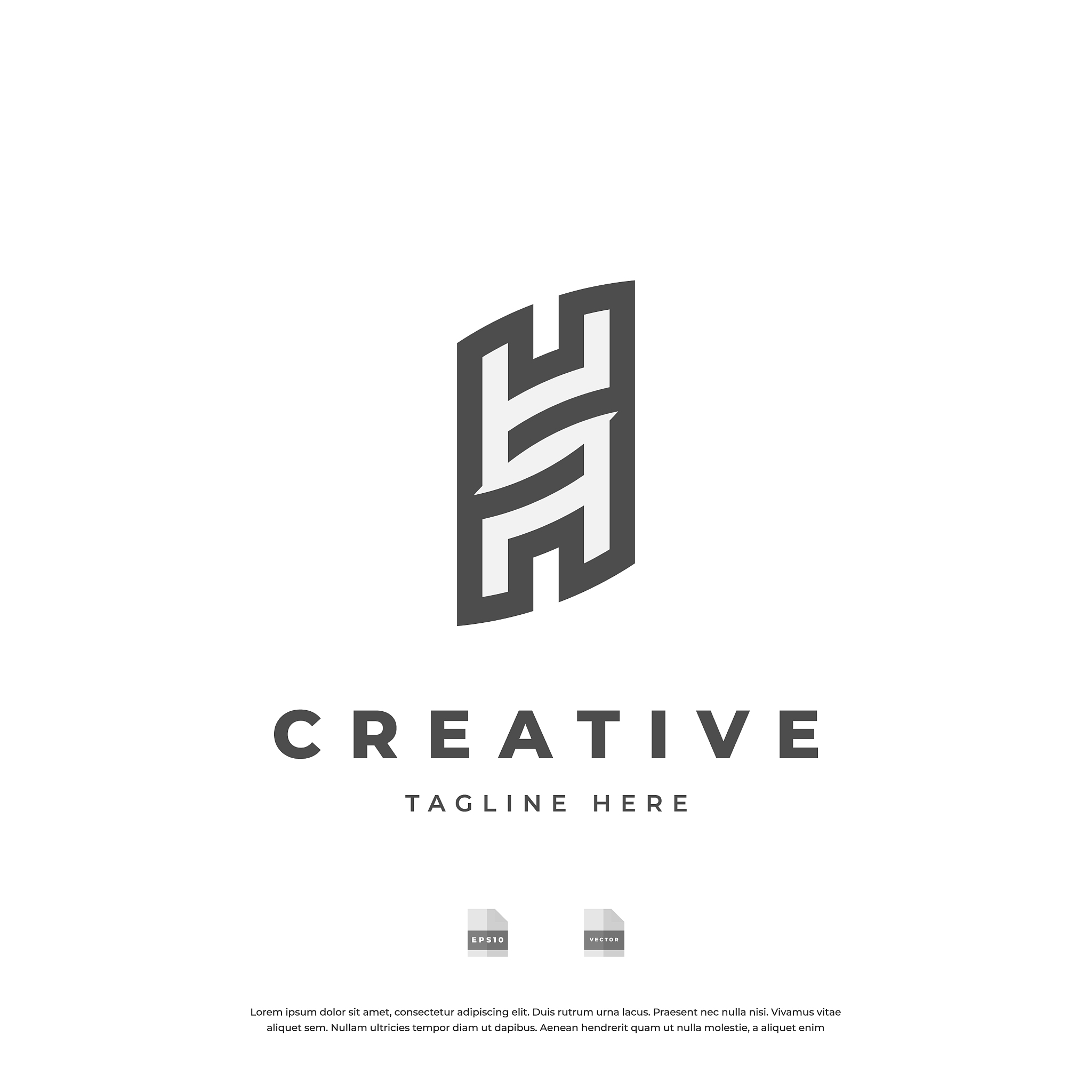 letter hs sh h s monogram logo design eps10