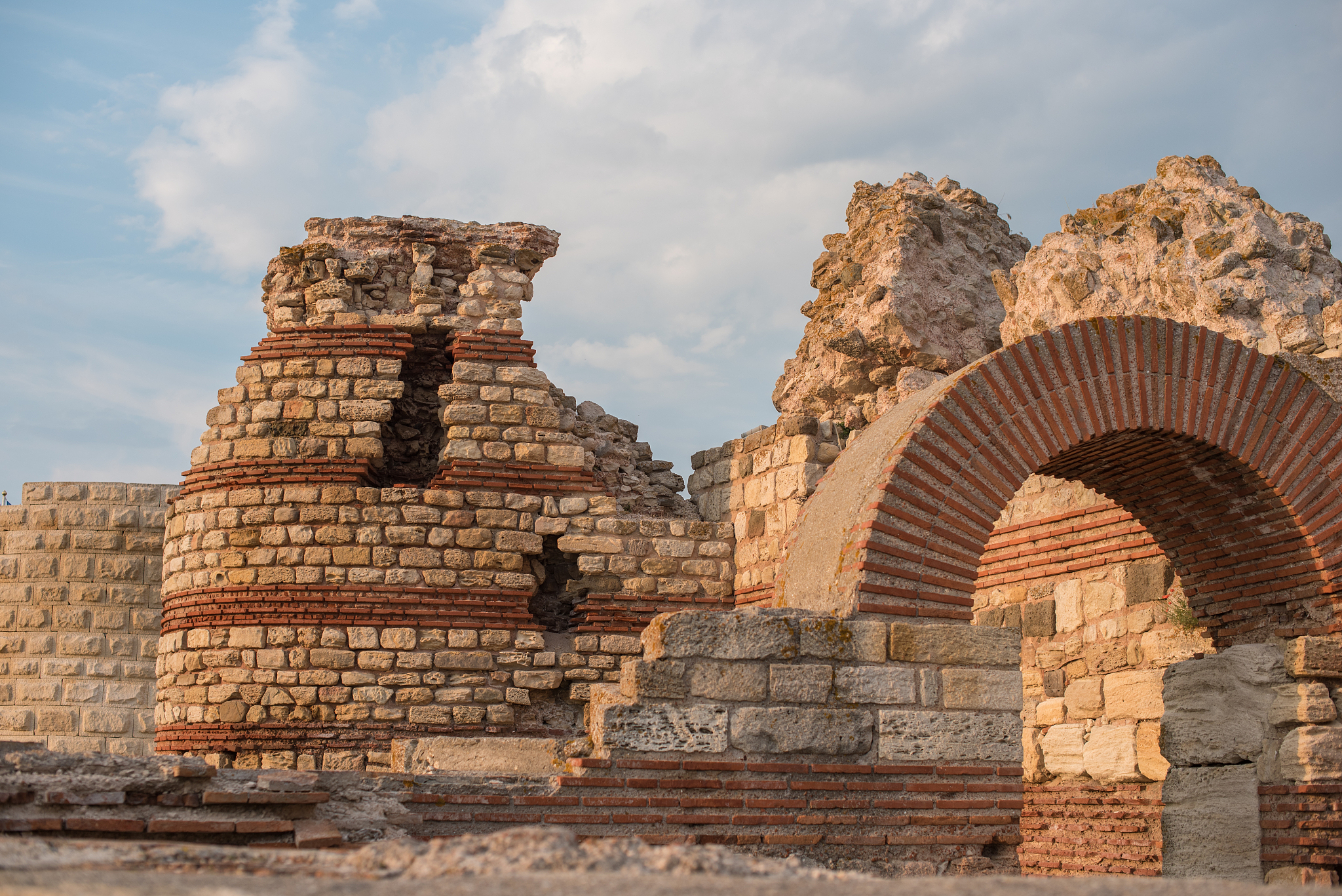 city walls of nesebar, bulgaria