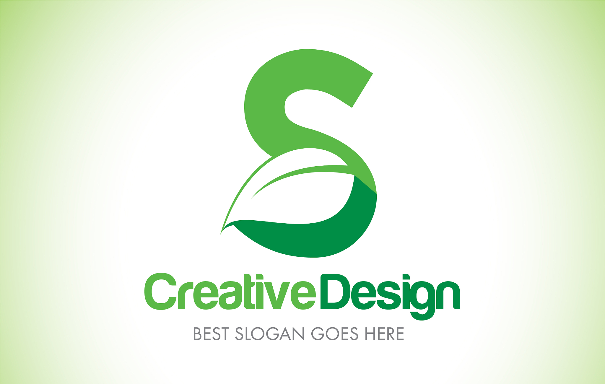s green leaf letter design logo eco bio leaf