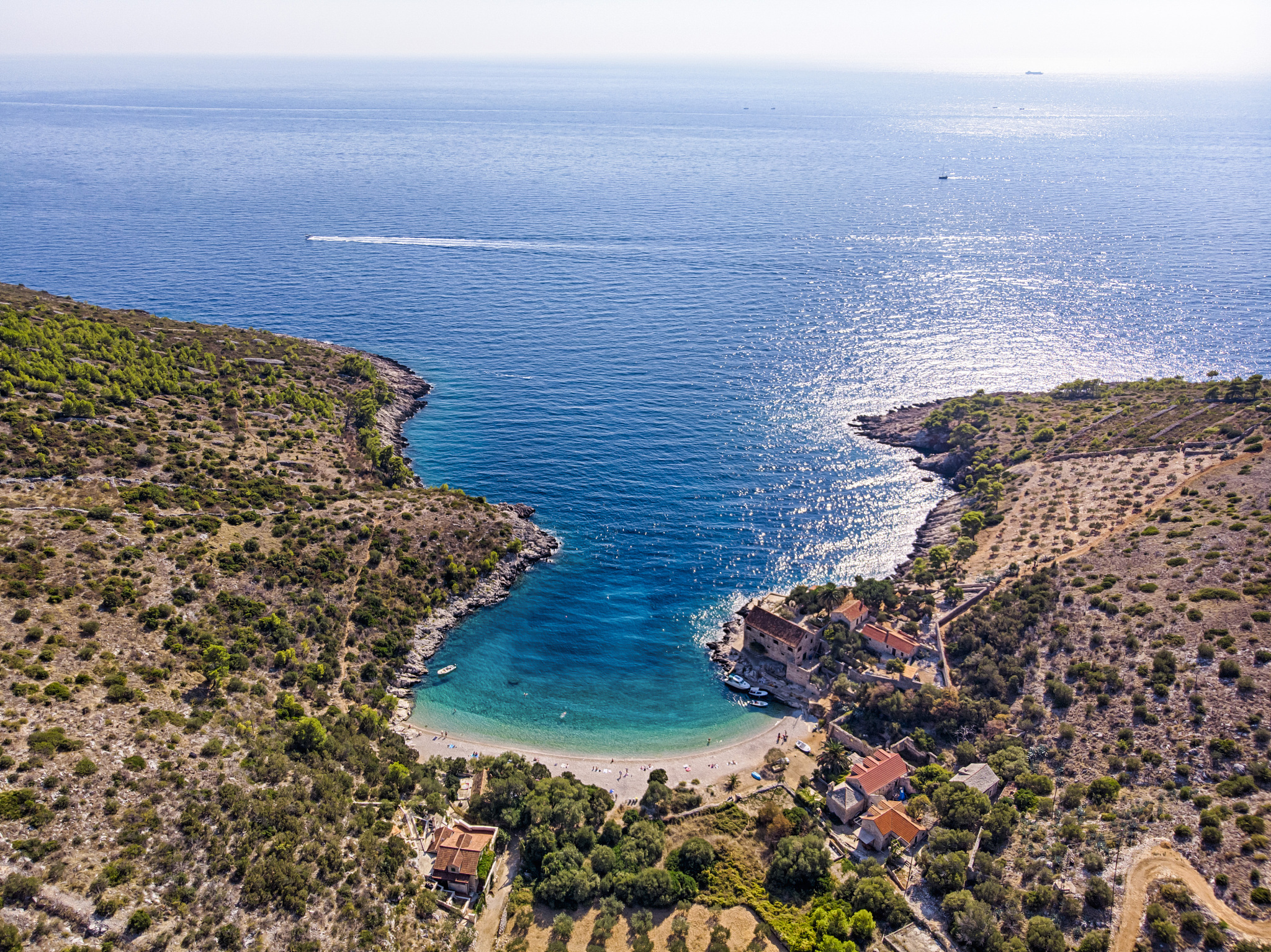 dubovica beach in hvar, dalmatia