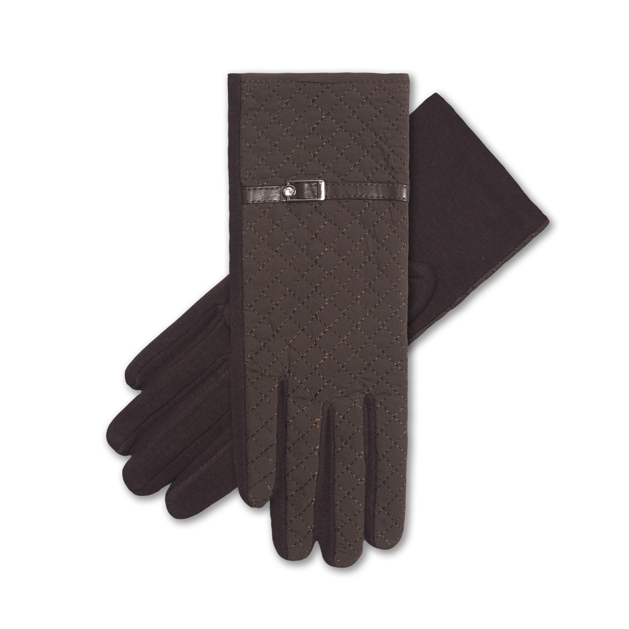 women's brown gloves isolated on white