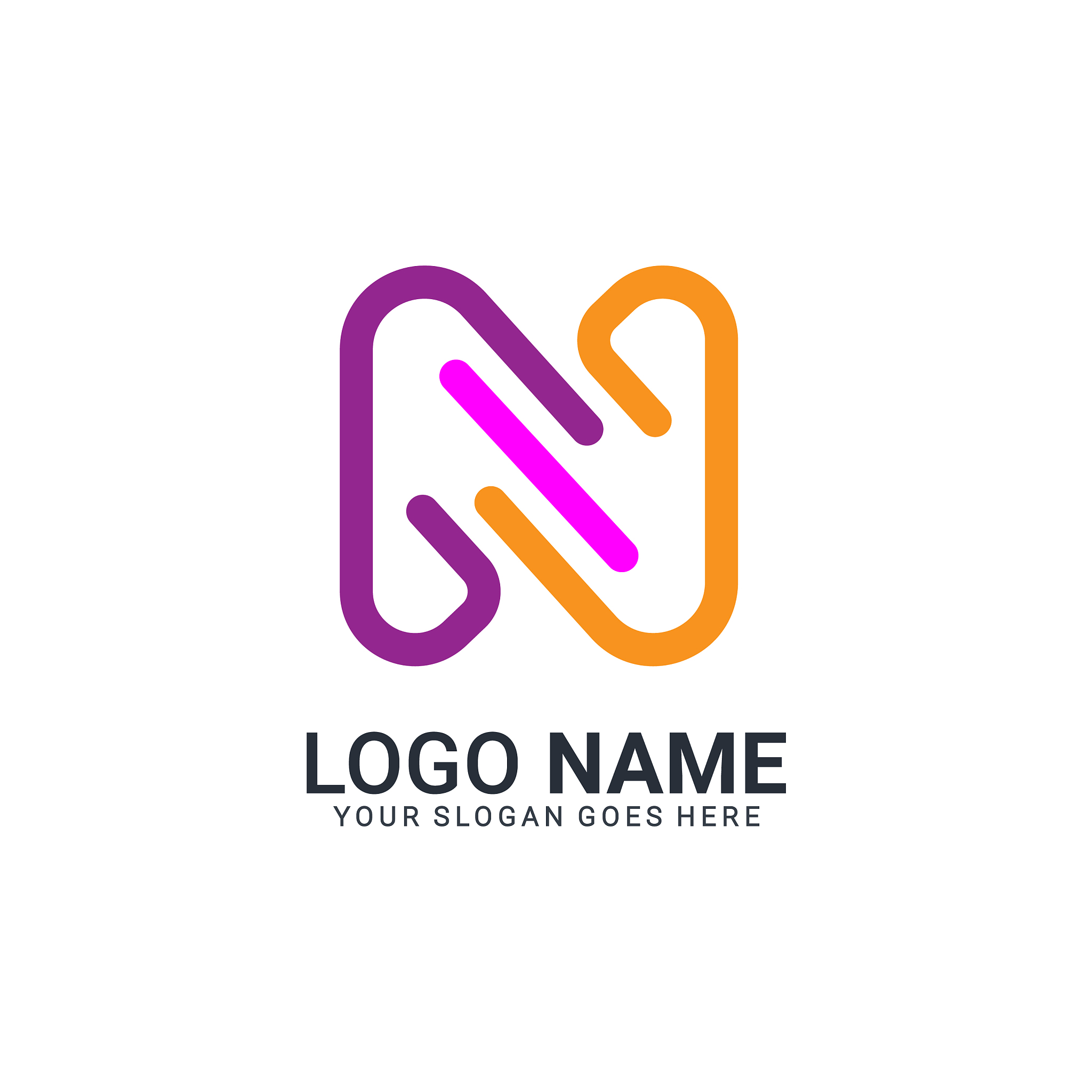 modern letter n logo design editable logo design