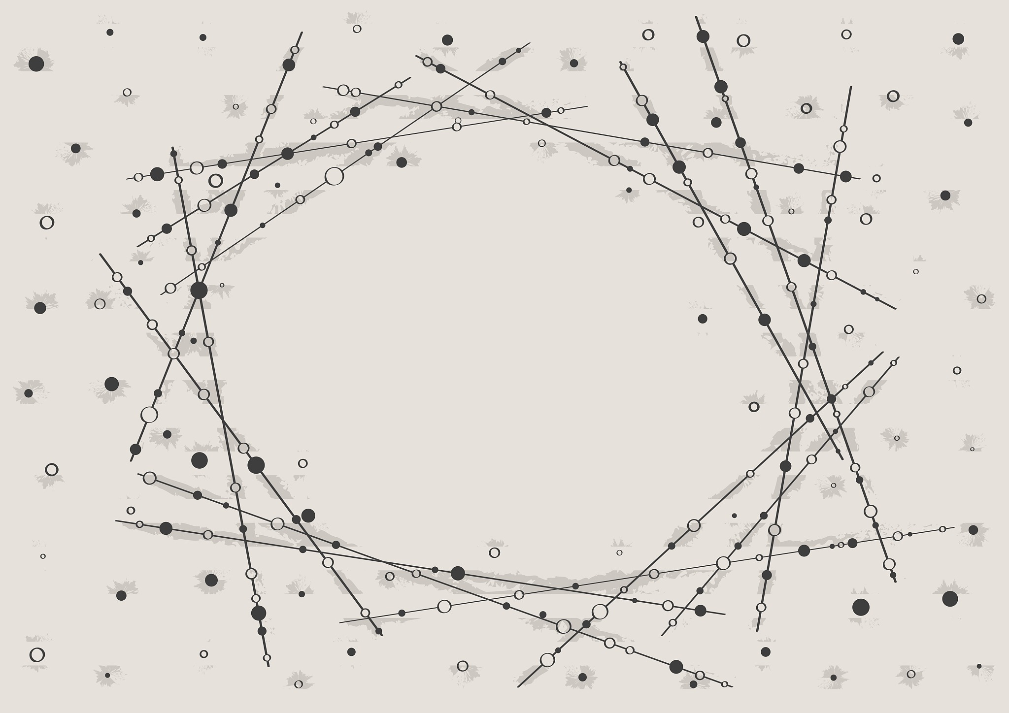 striped illustration with black dots and lines