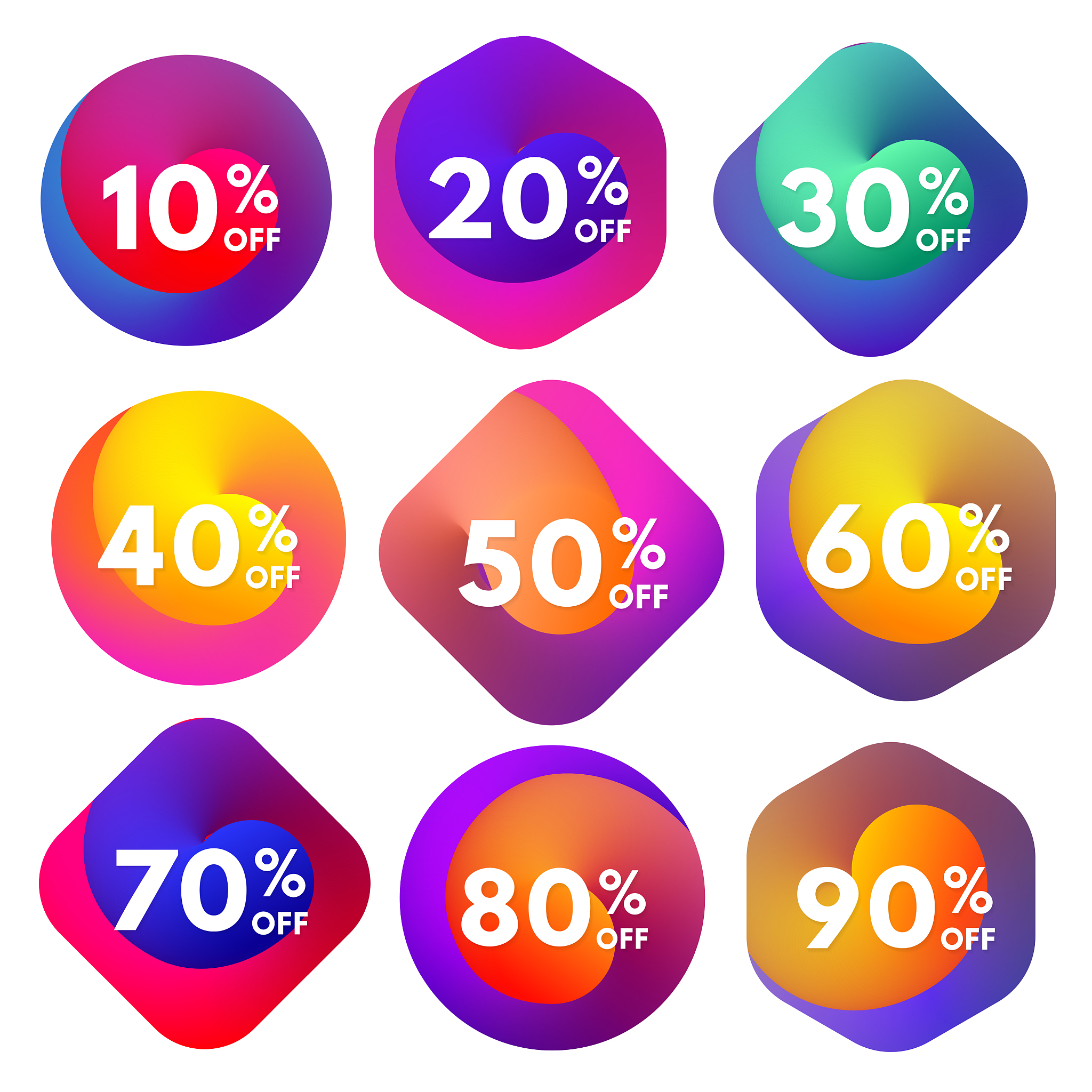 sale banner with discount percents. fluid promo shapes.