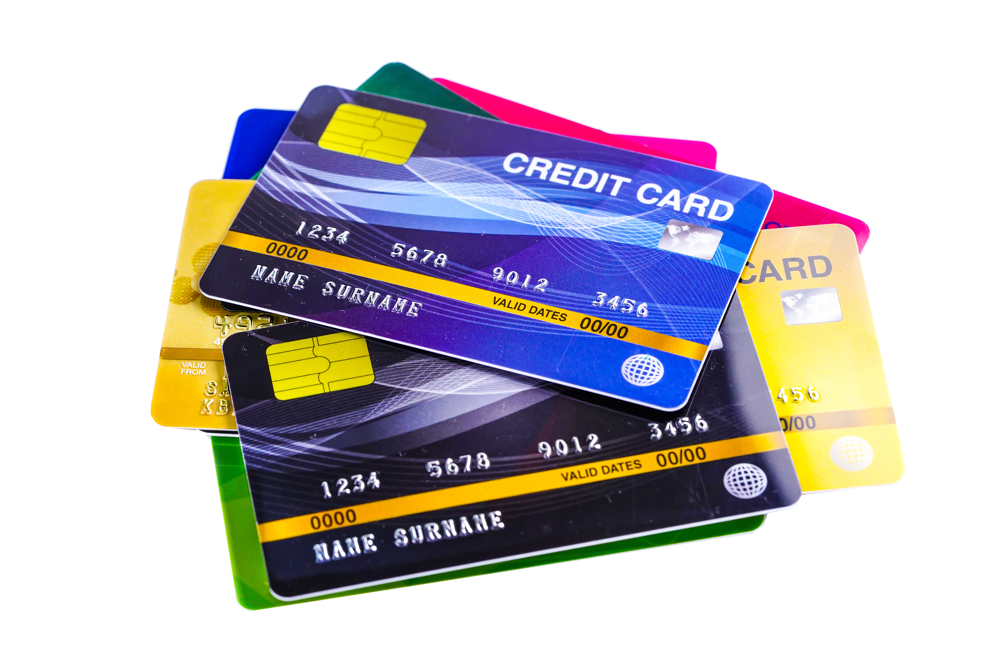 credit card on white background : financial development, account