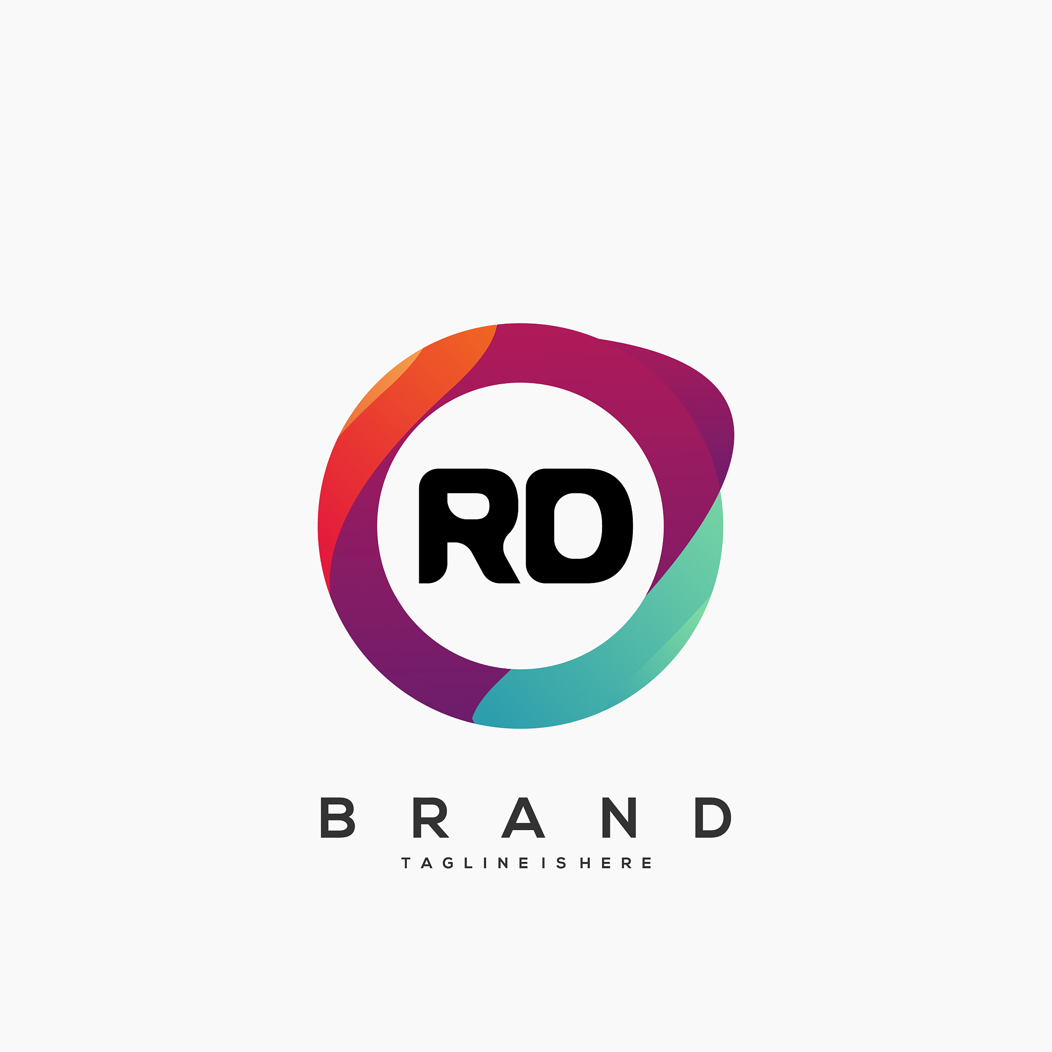 letter rd gradient color logo design