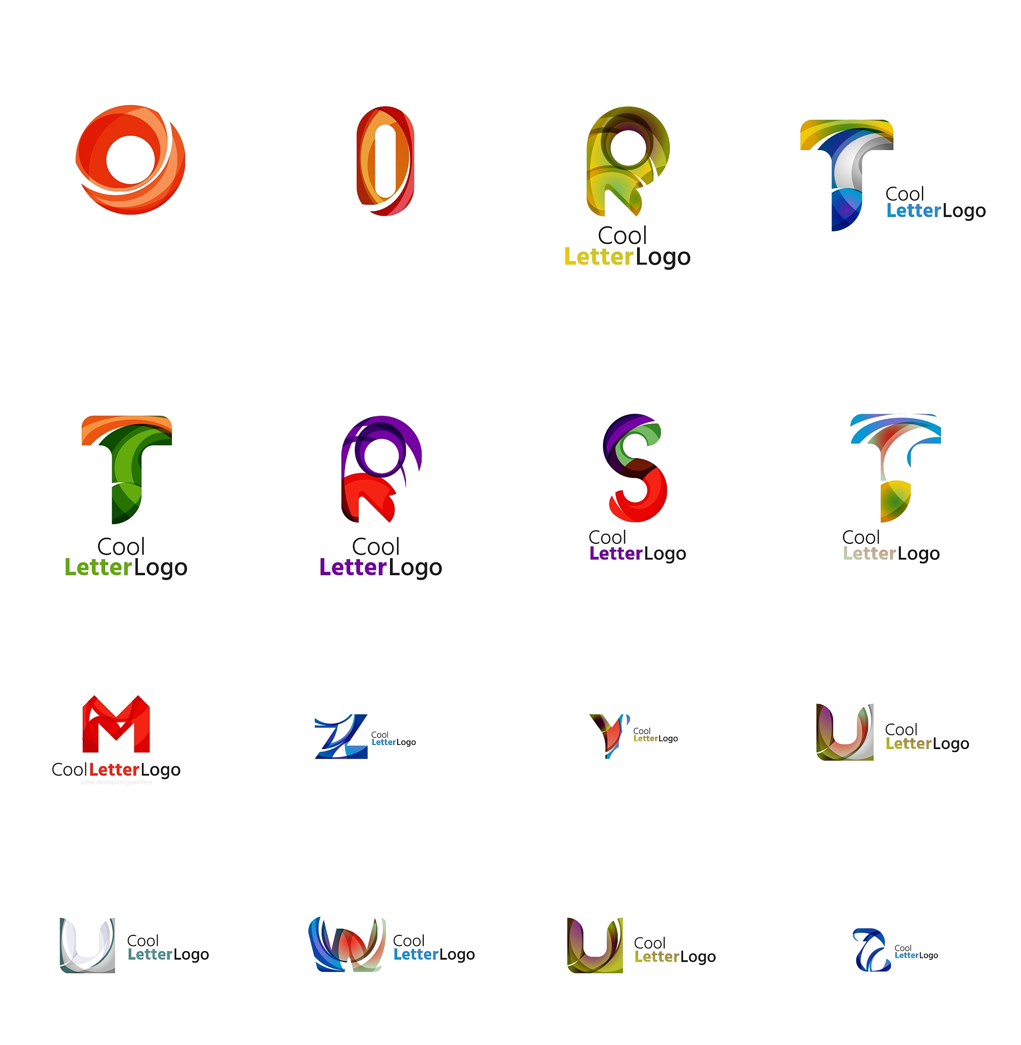 set of universal company logo ideas business icon