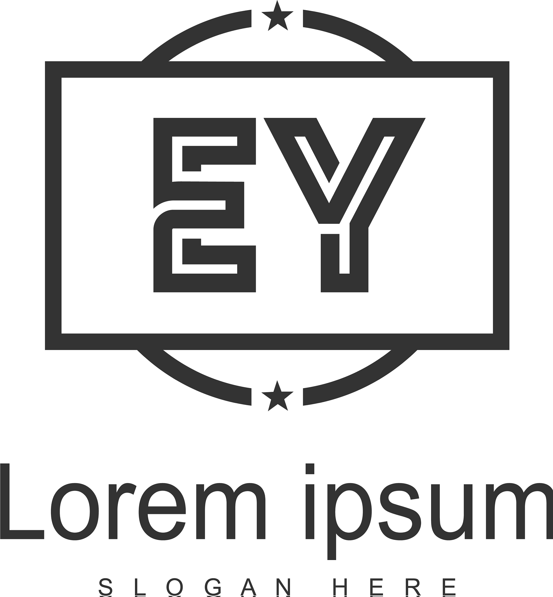 initial ey logo template with modern frame