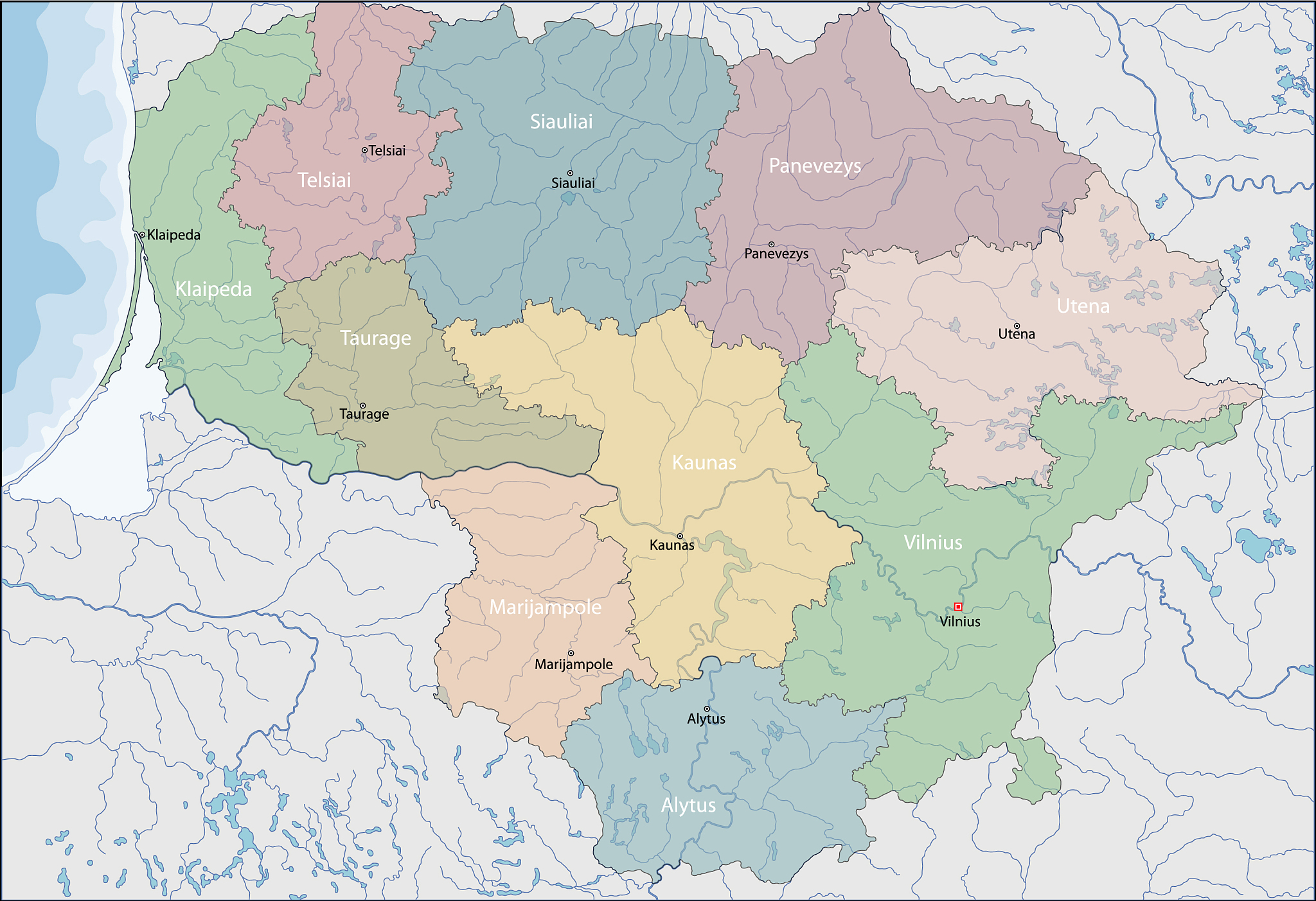 map of lithuania