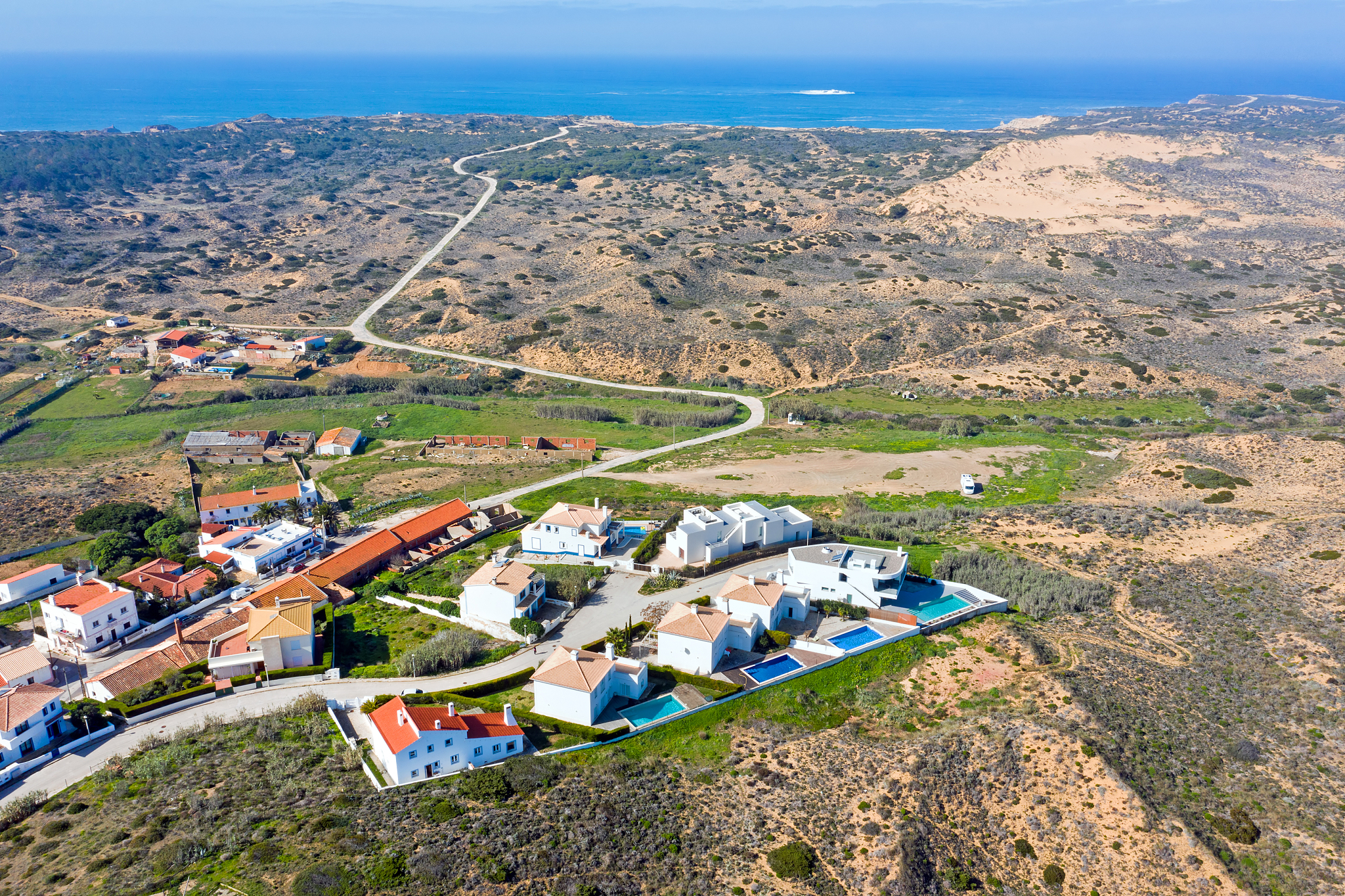 aerial from carapateira  on the westcoast in portugal