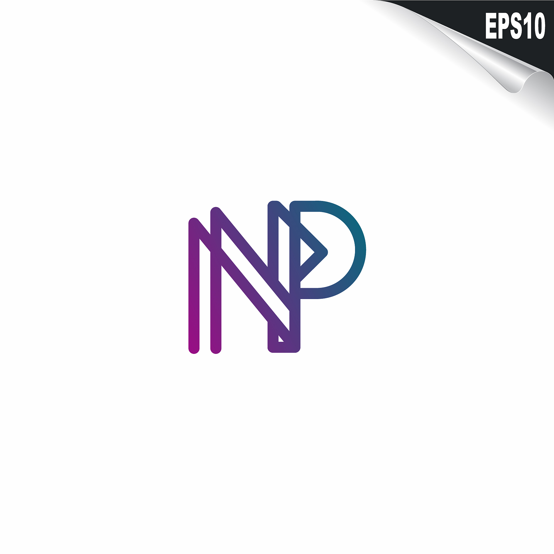 initial np logo monogram design template simple