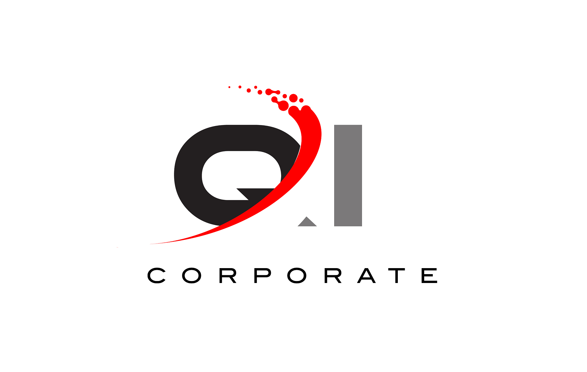 qi modern letter logo design with swoosh
