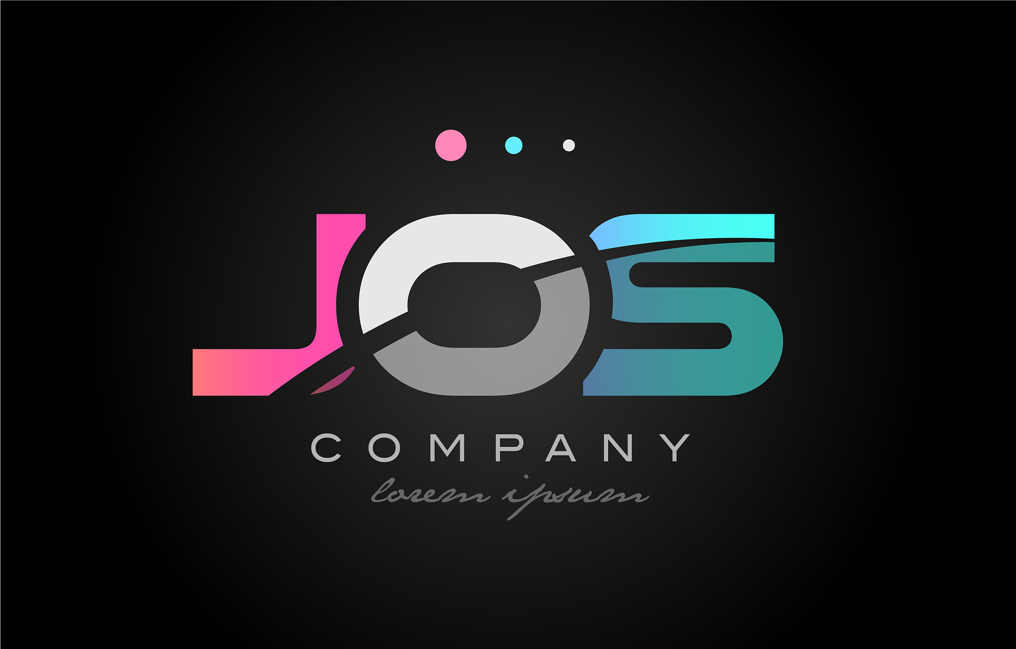 jos j o s three letter logo icon design
