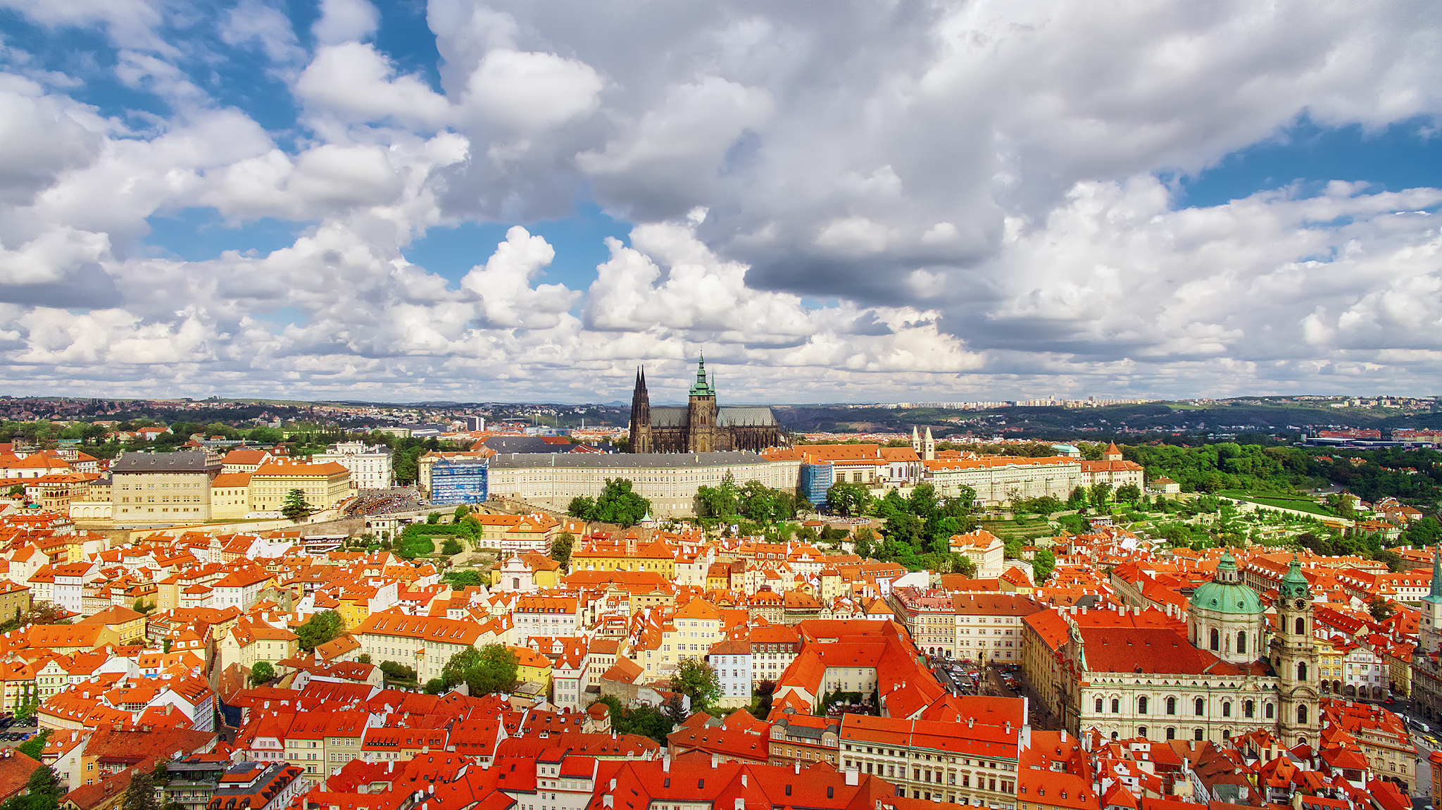 area lesser town of prague, near the church saint vitus.