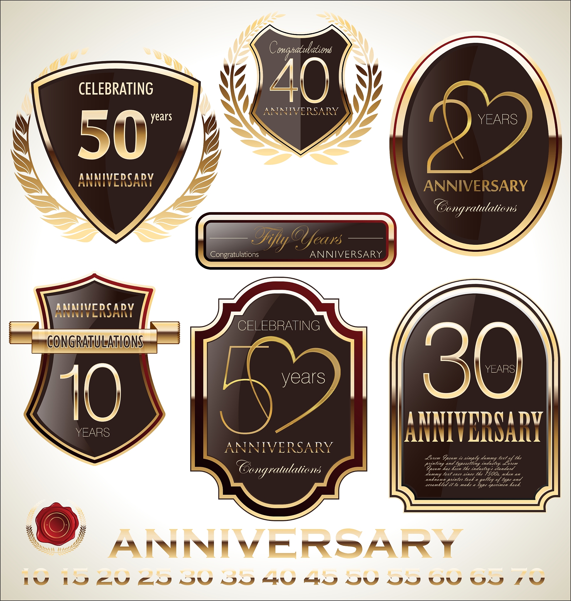 anniversary brown label set