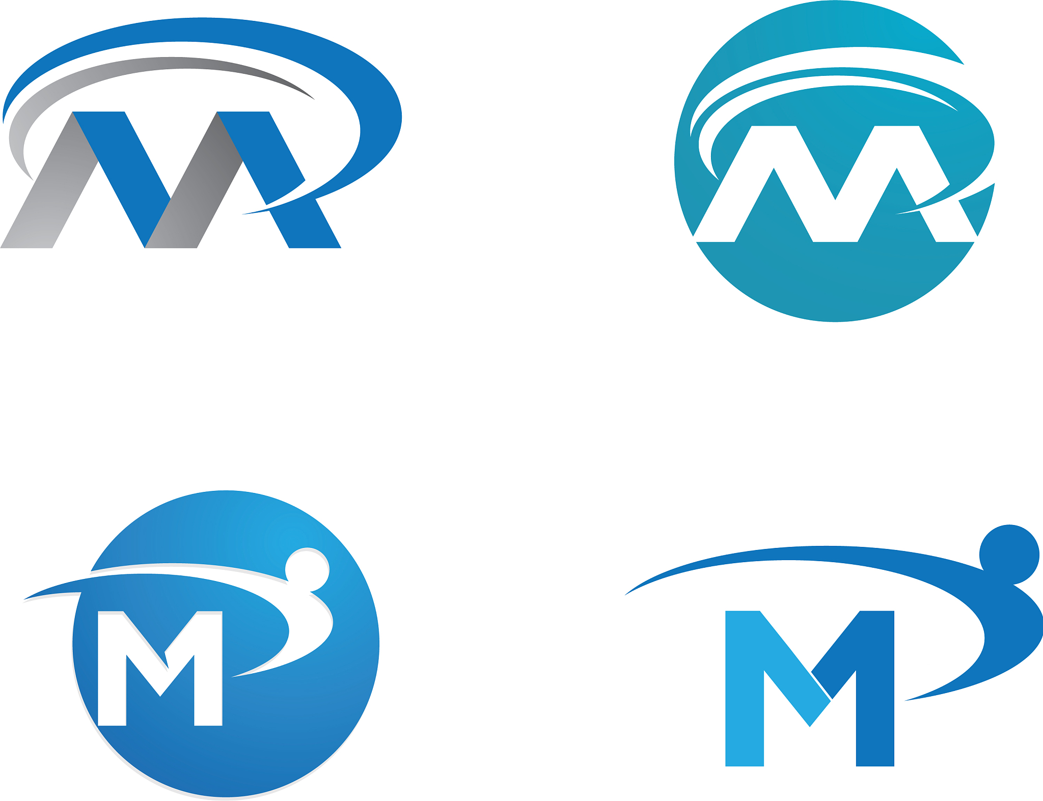 m letter logo template