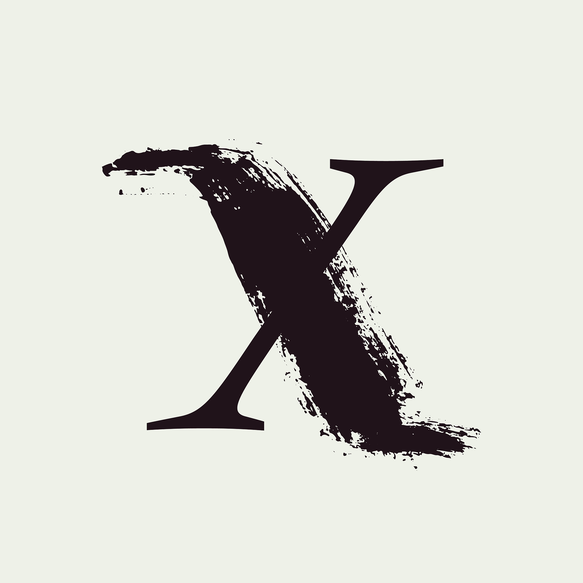 x letter logo. custom serif style lettering with hand drawn brus