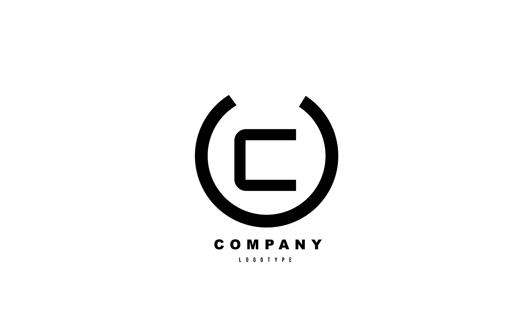 c black and white letter logo alphabet icon